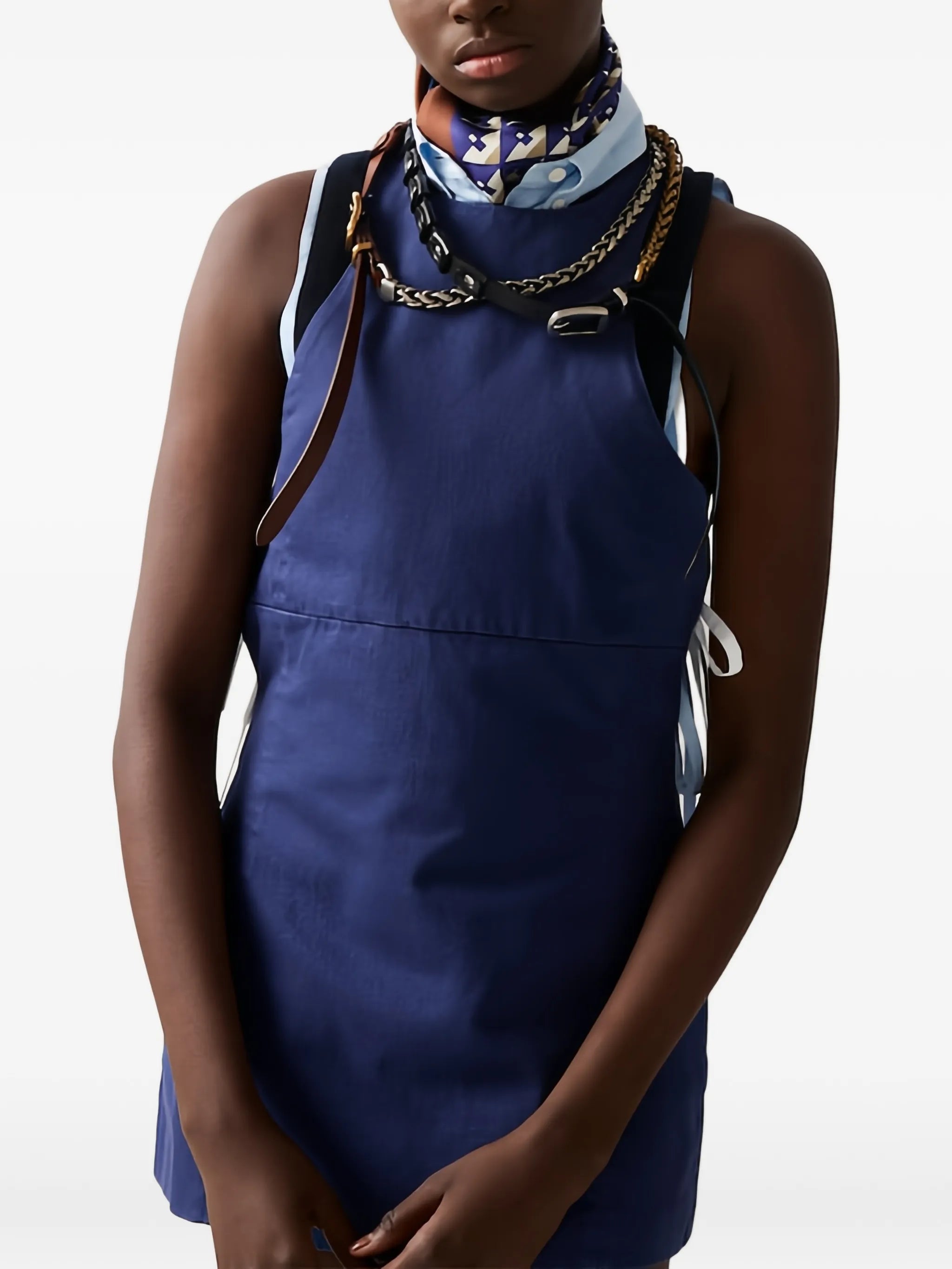 garment-dyed gabardine mini-dress