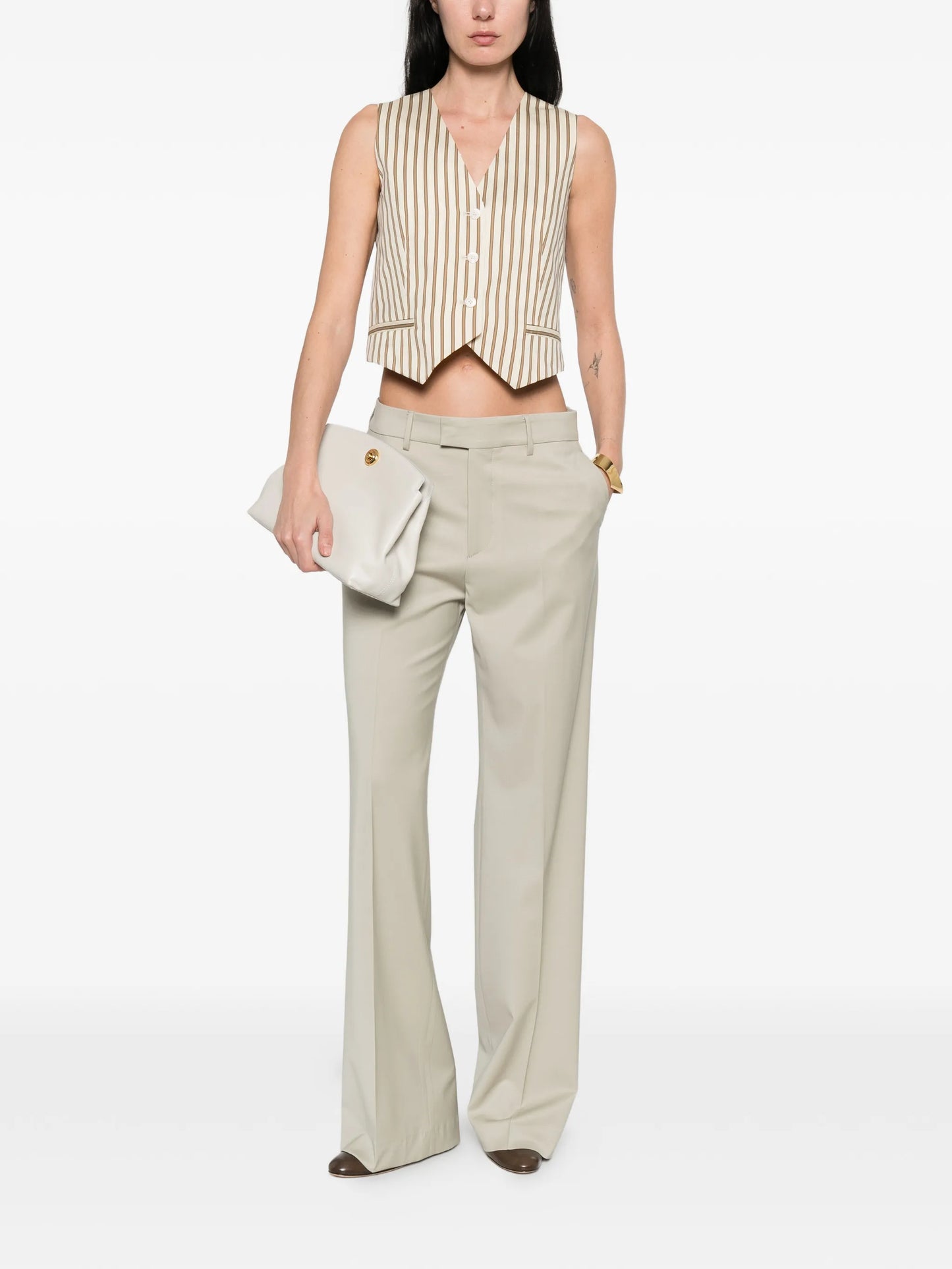 striped button waistcoat