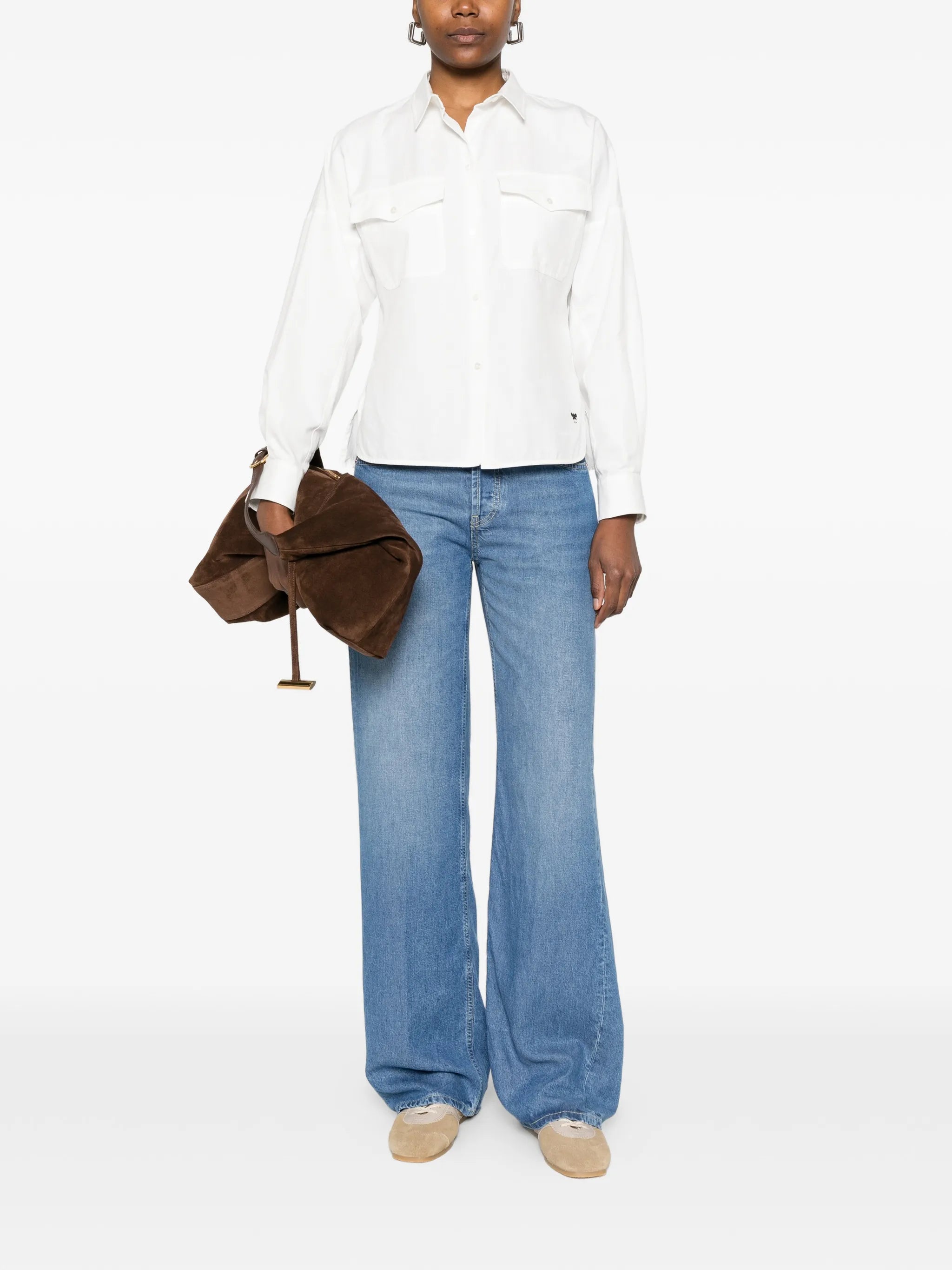 Wkdpesi flap-pocket buttoned shirt