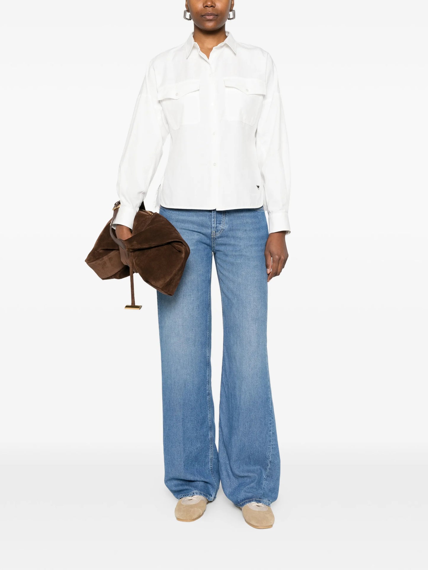 Wkdpesi flap-pocket buttoned shirt