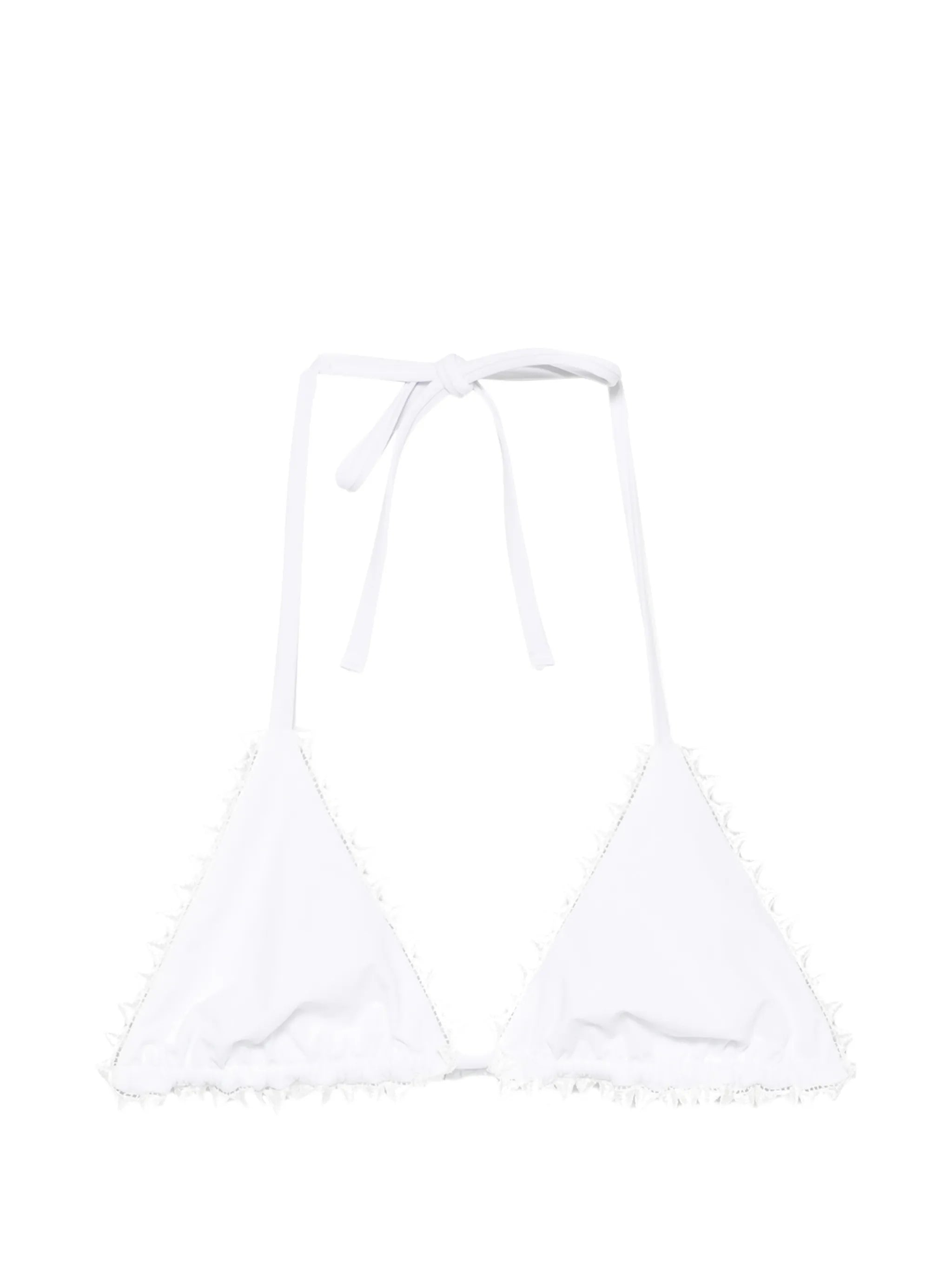 ruffled triangle bikini top