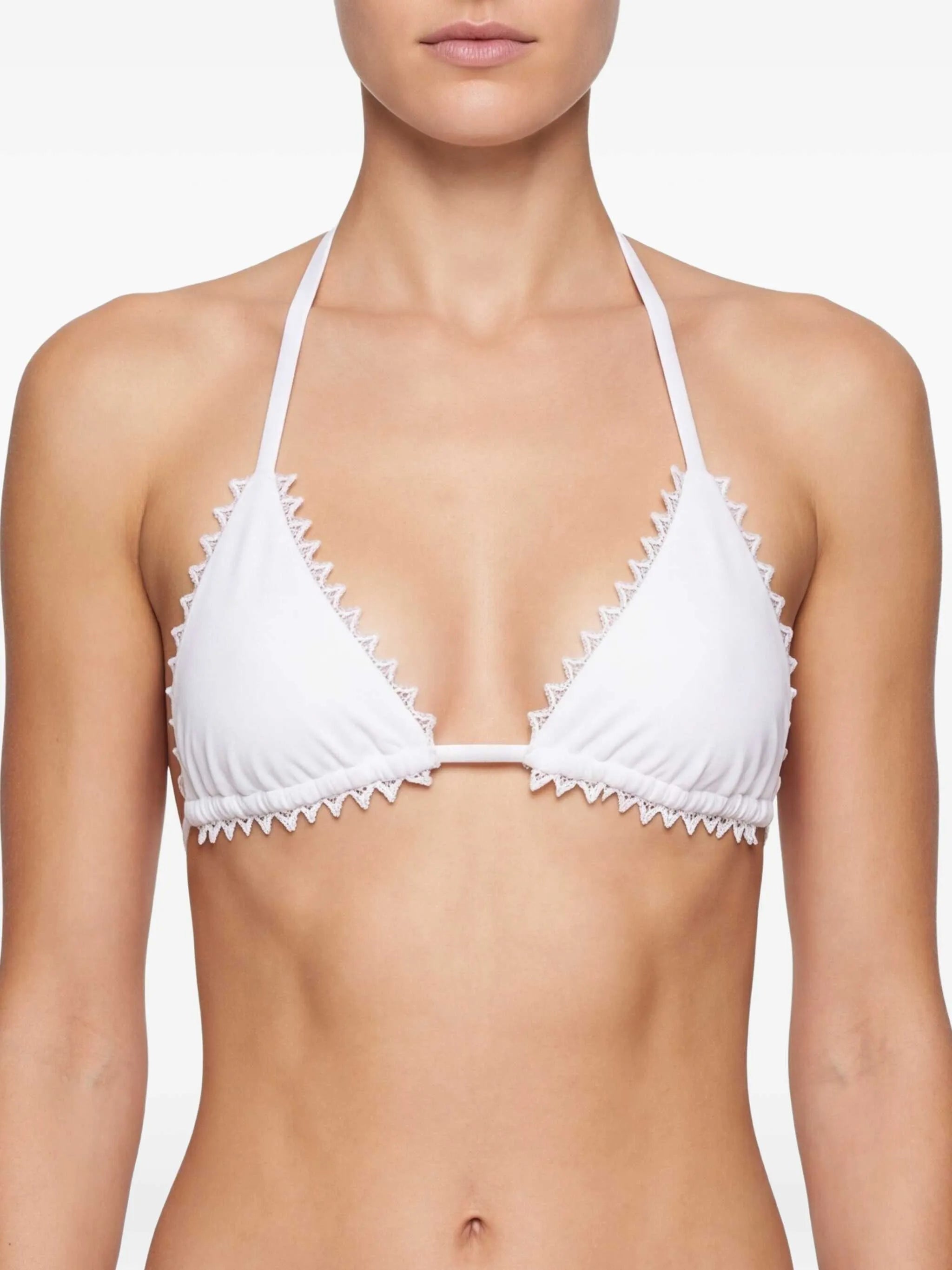 ruffled triangle bikini top