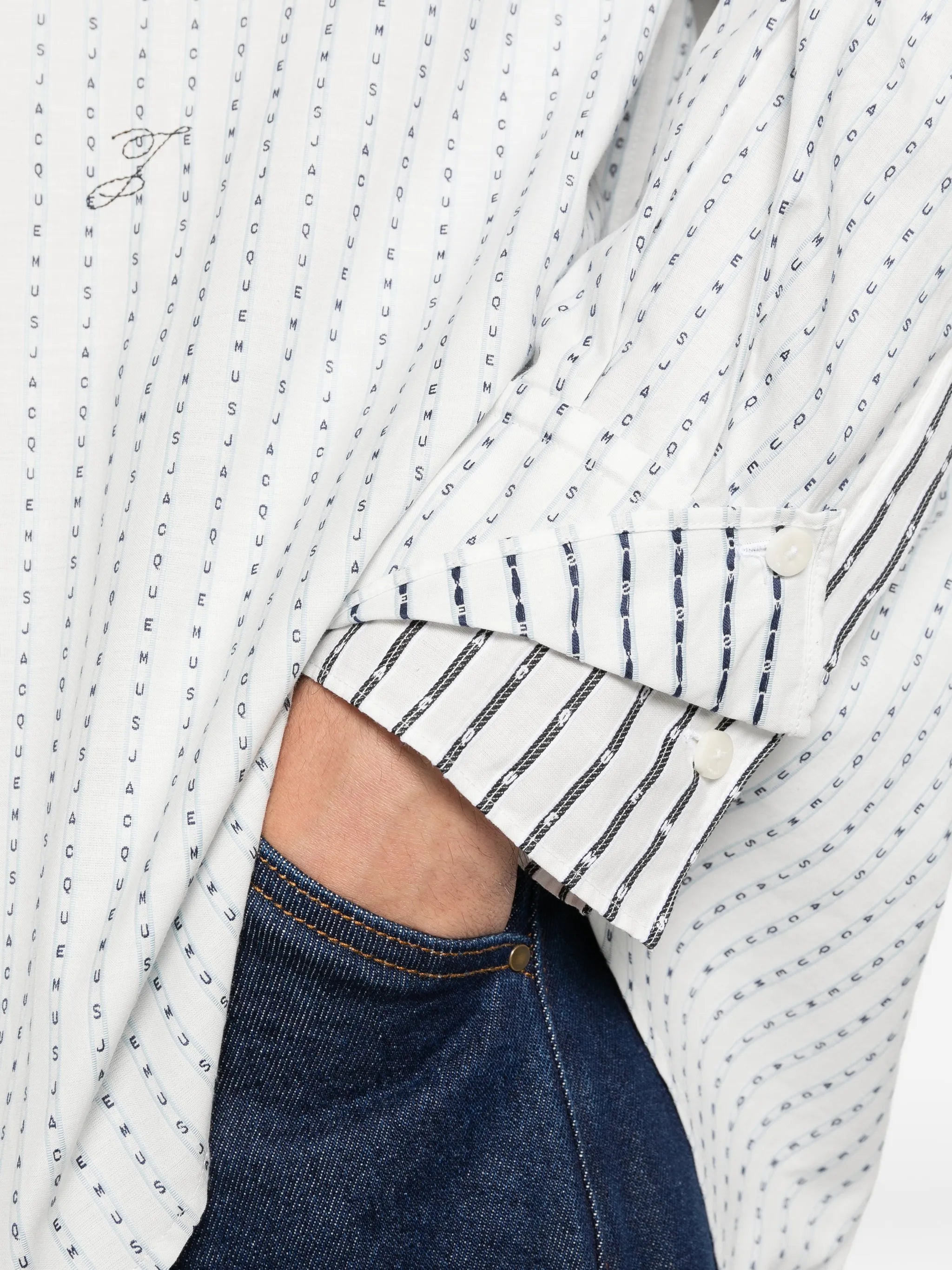 Letro printed pinstriped shirt