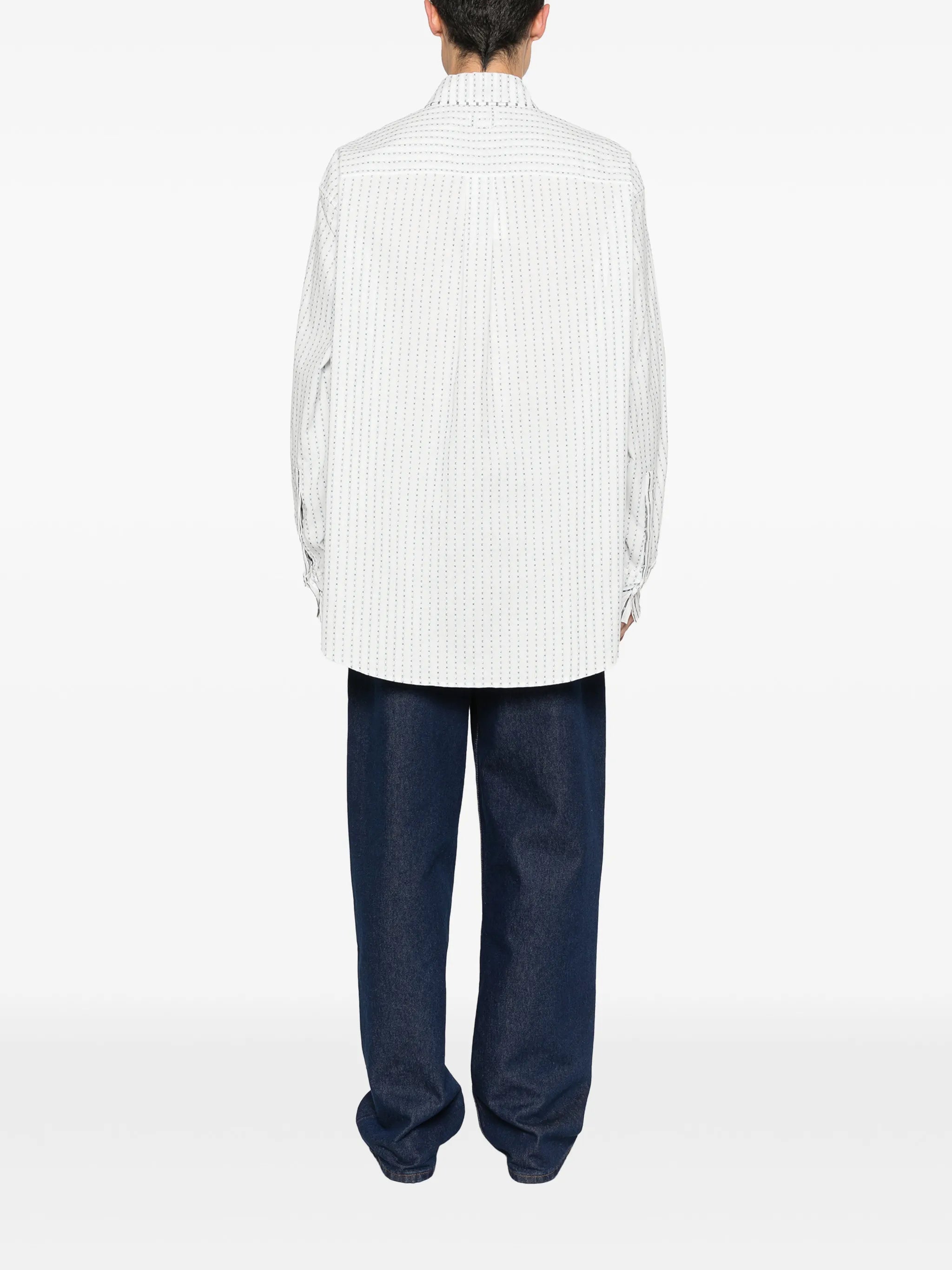Letro printed pinstriped shirt