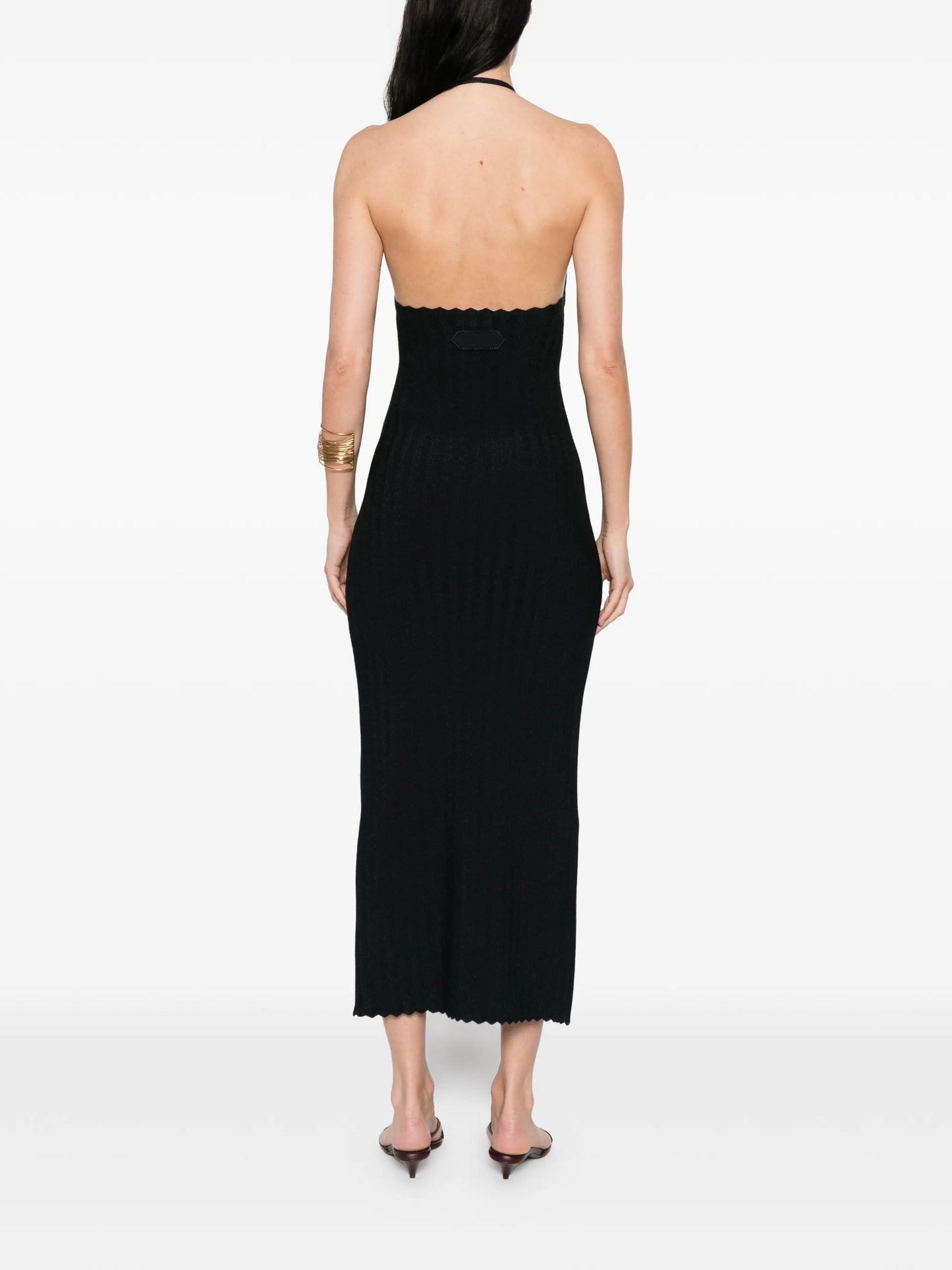 Tablier halterneck midi dress