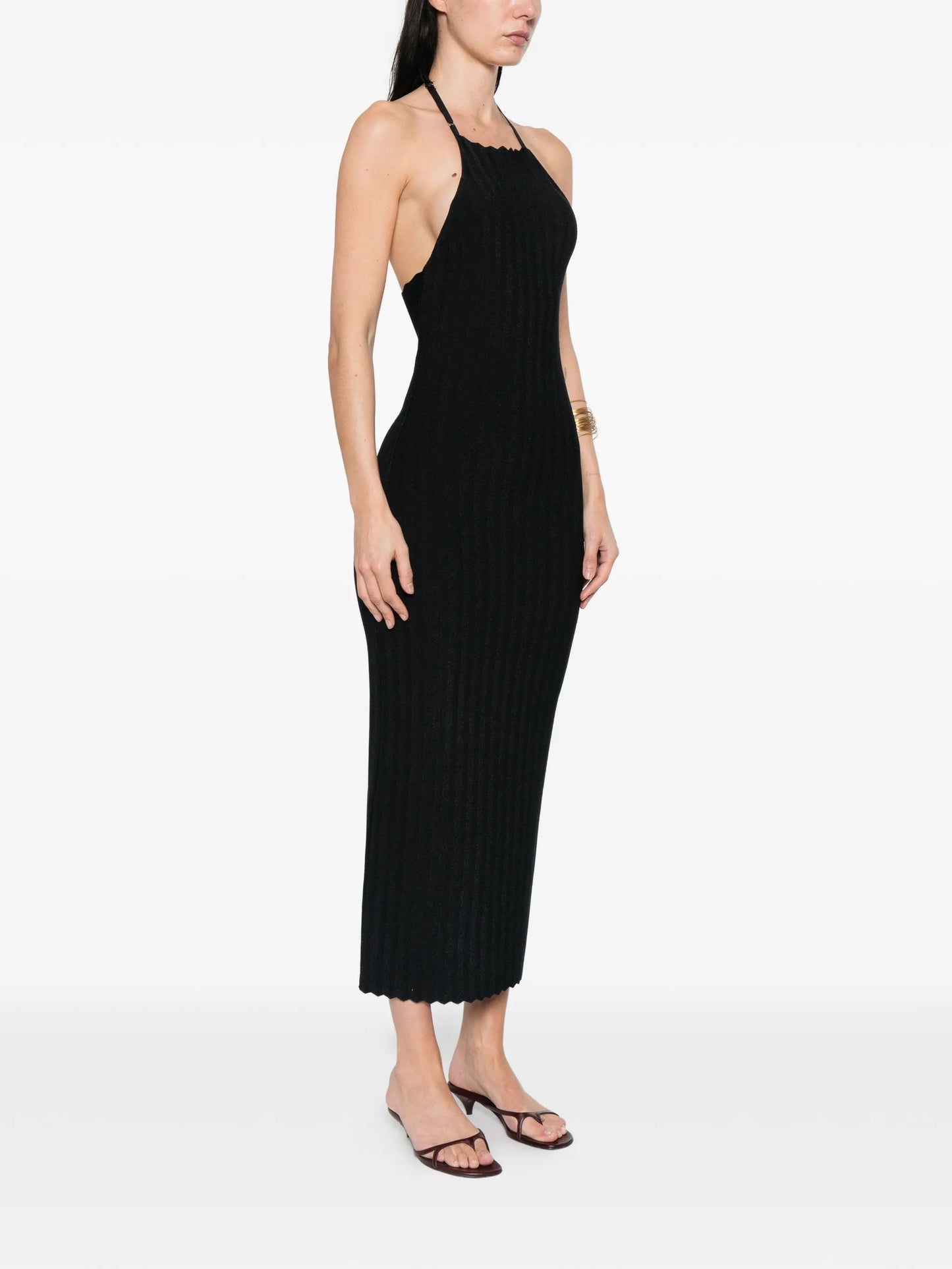 Tablier halterneck midi dress