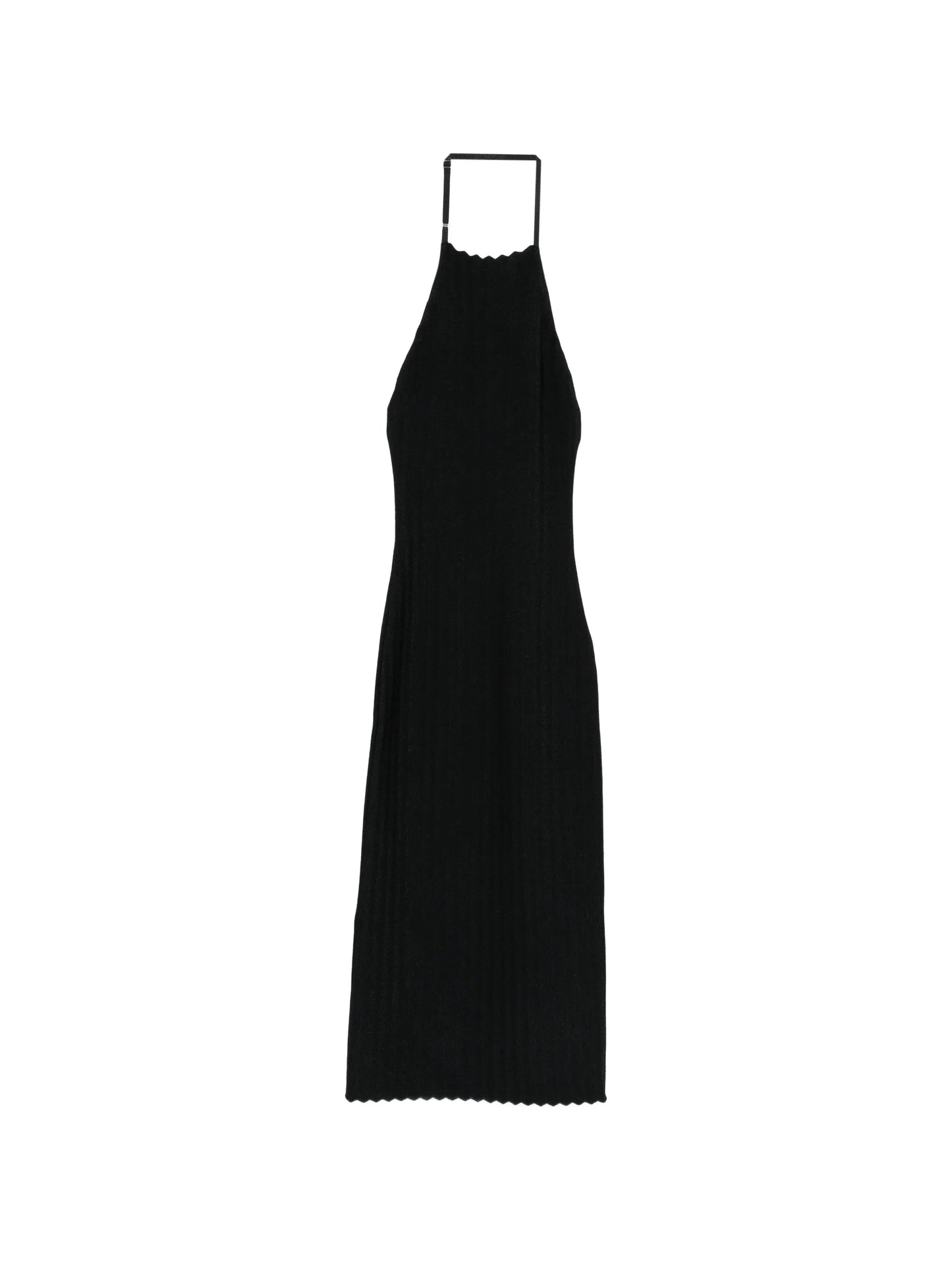 chevron-knit halterneck dress