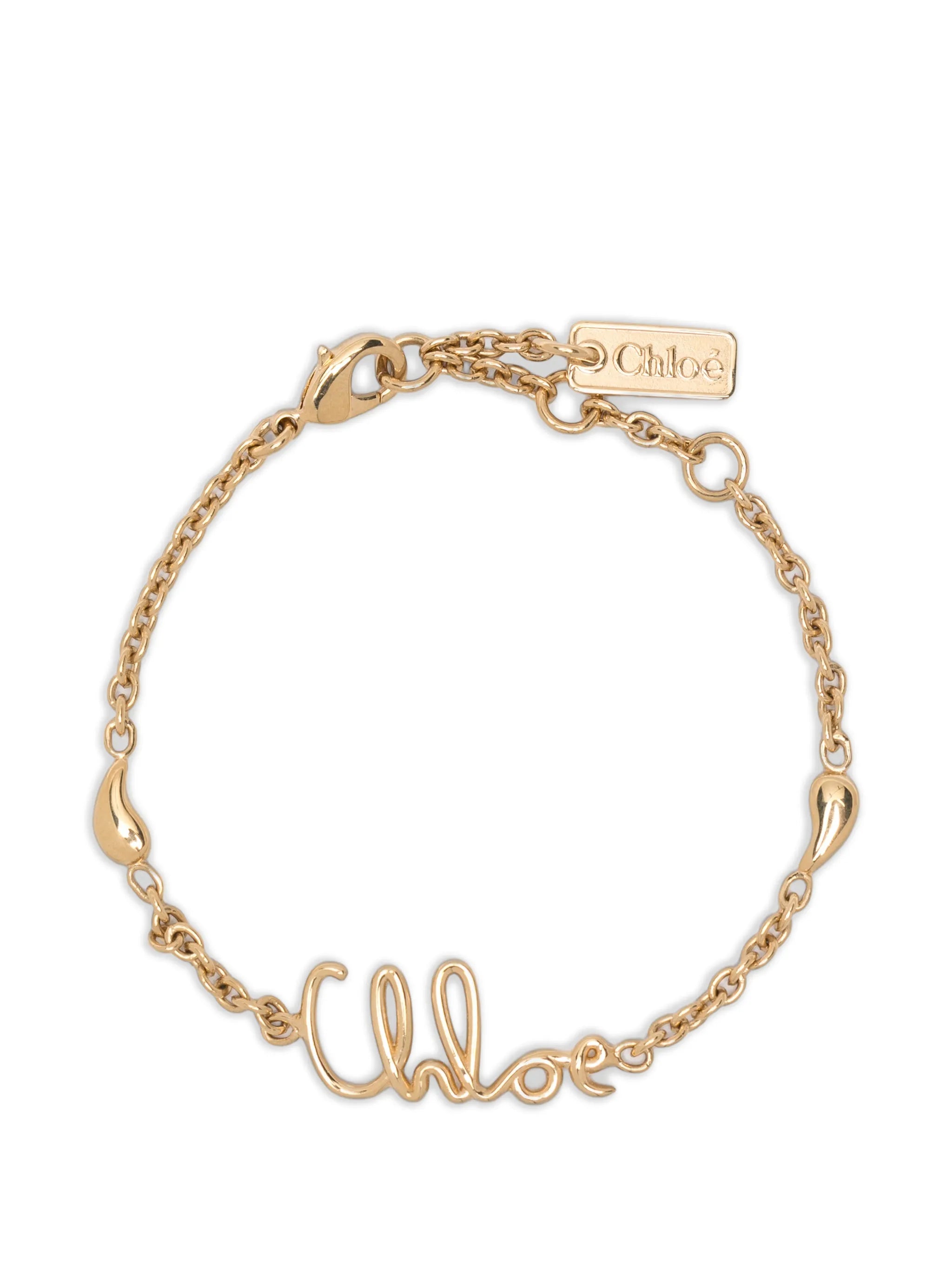 logo-plaque chain bracelet