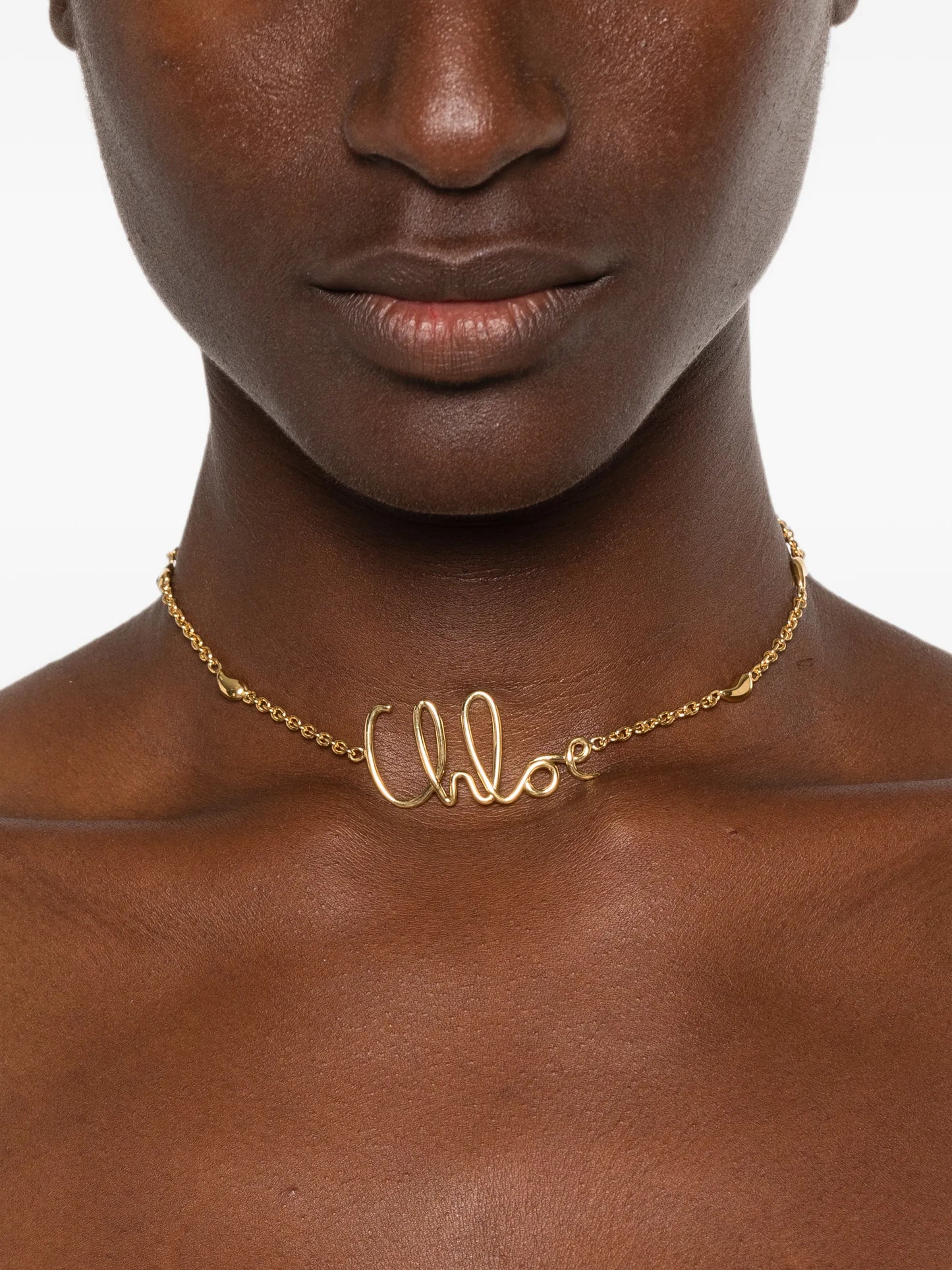 logo-plaque chain necklace