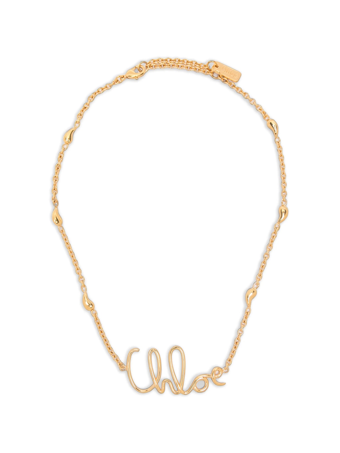 logo-plaque chain necklace
