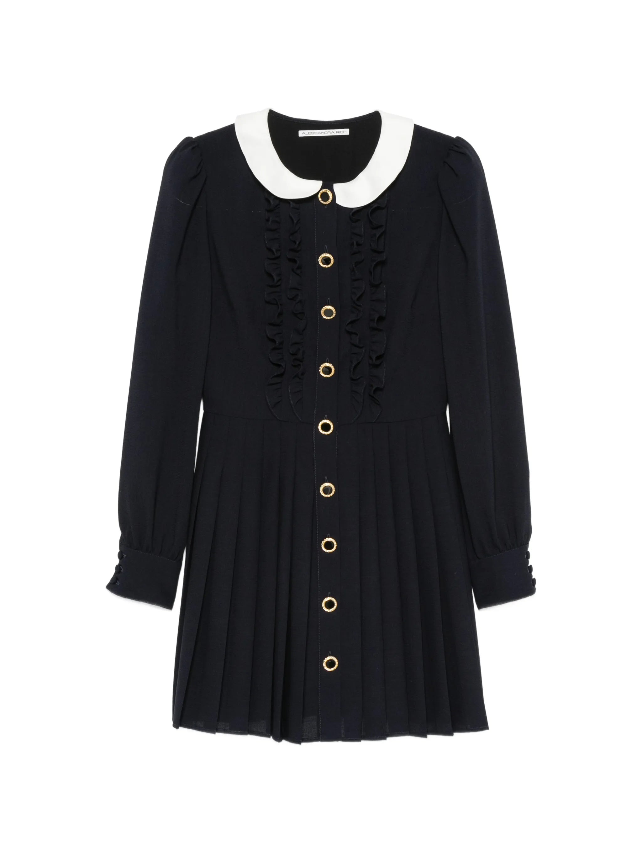 ruffled pleated mini dress