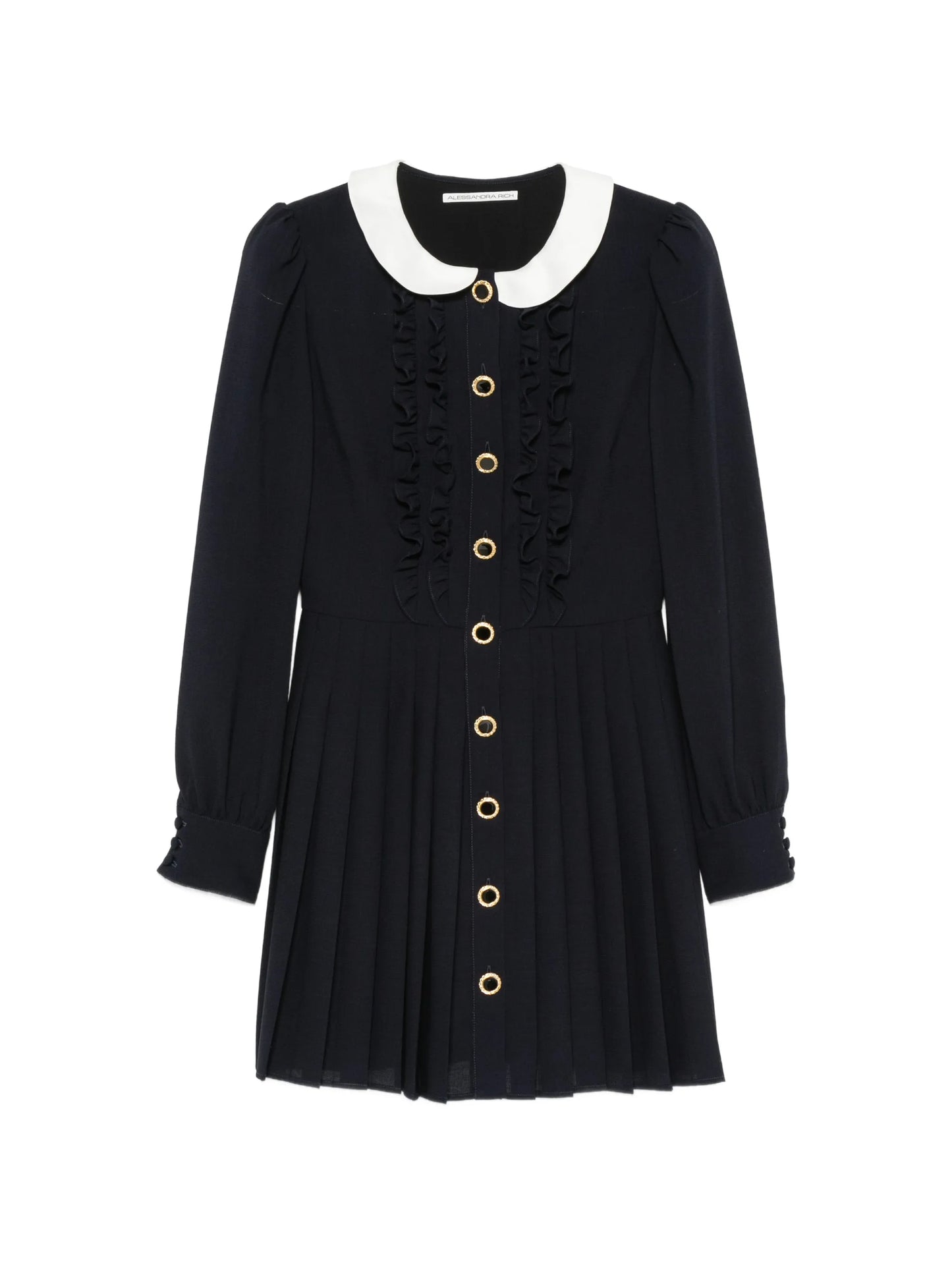 ruffled pleated mini dress