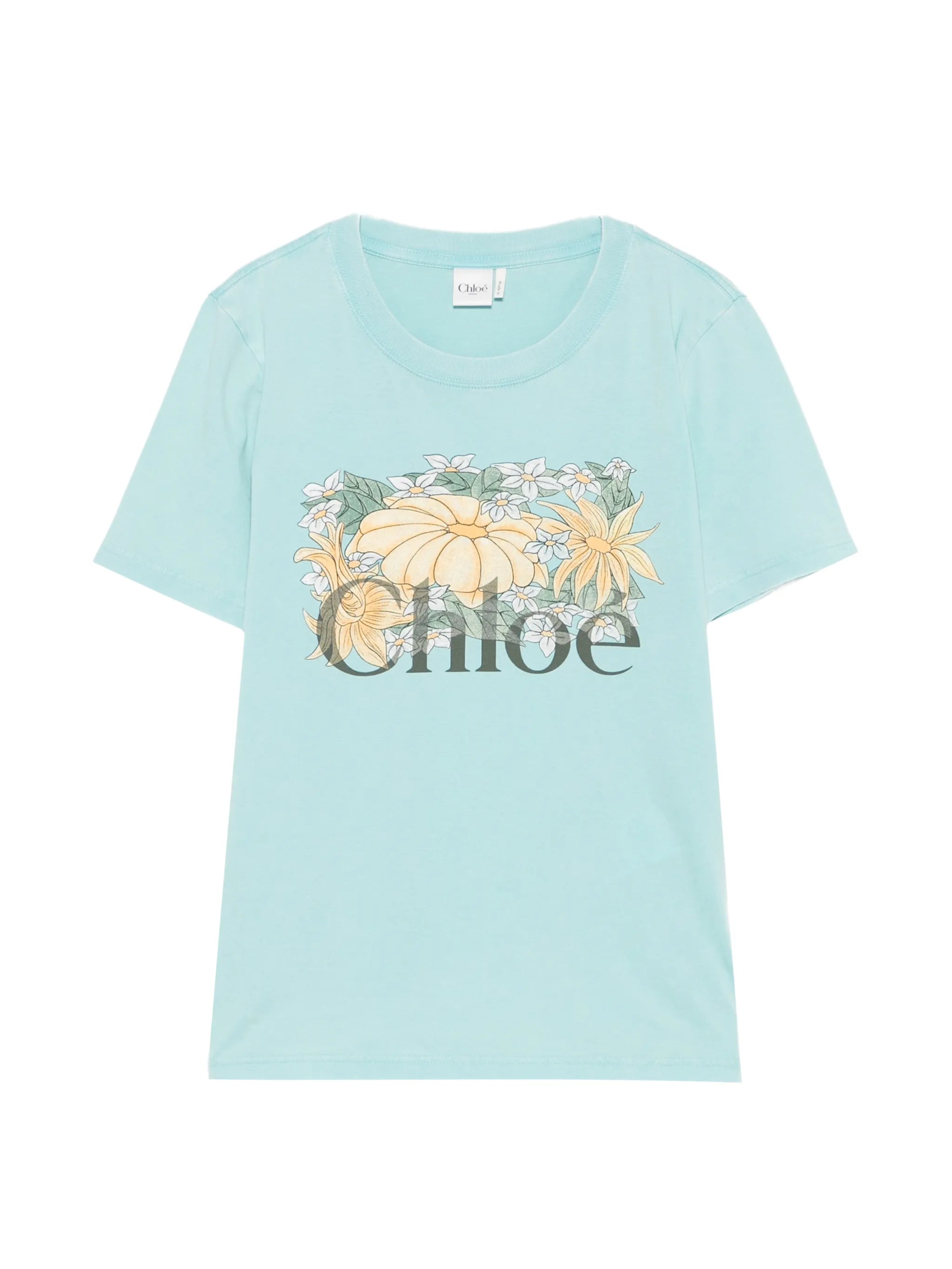 flower-print T-shirt