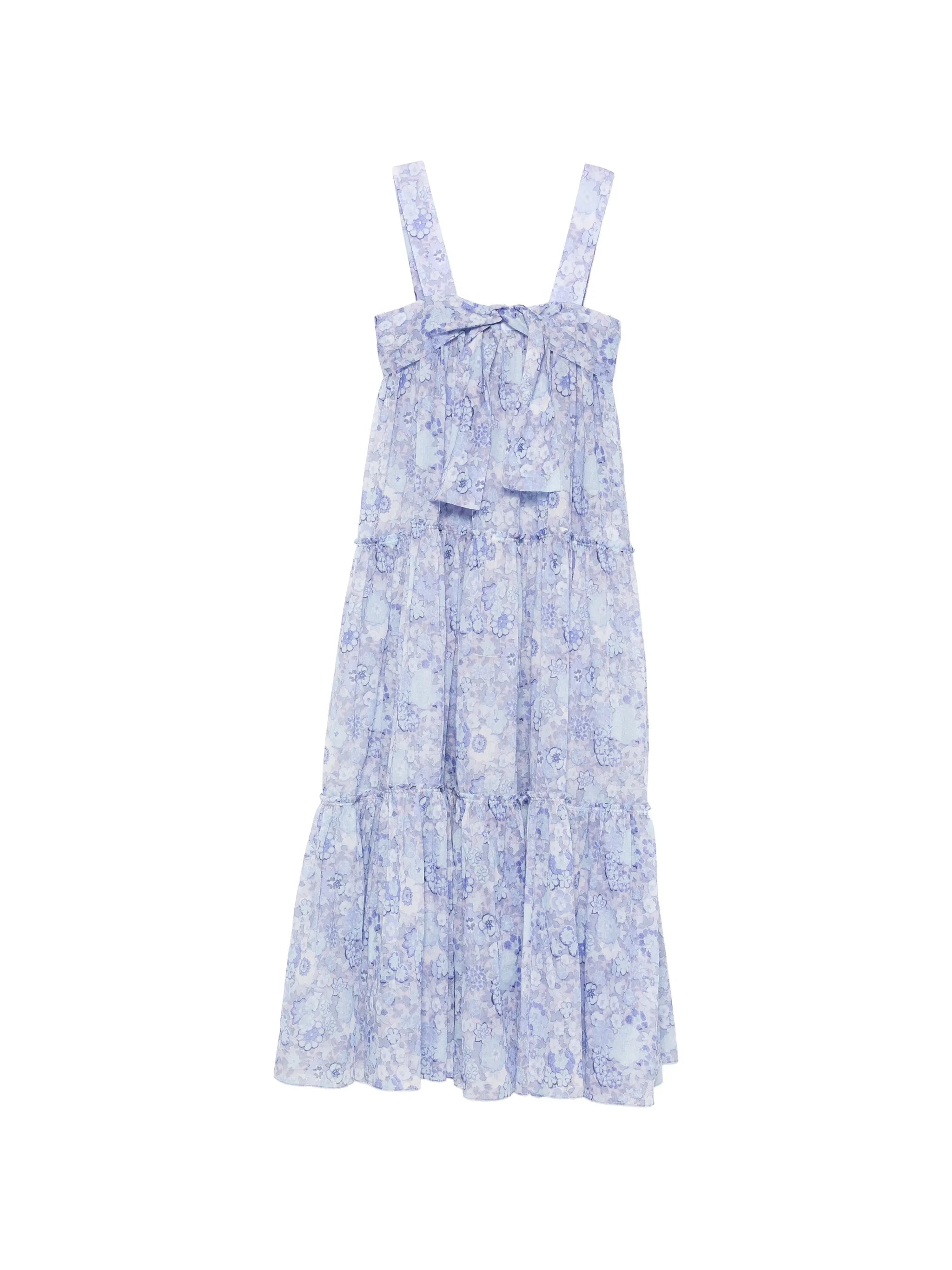 floral-print tiered maxi dress