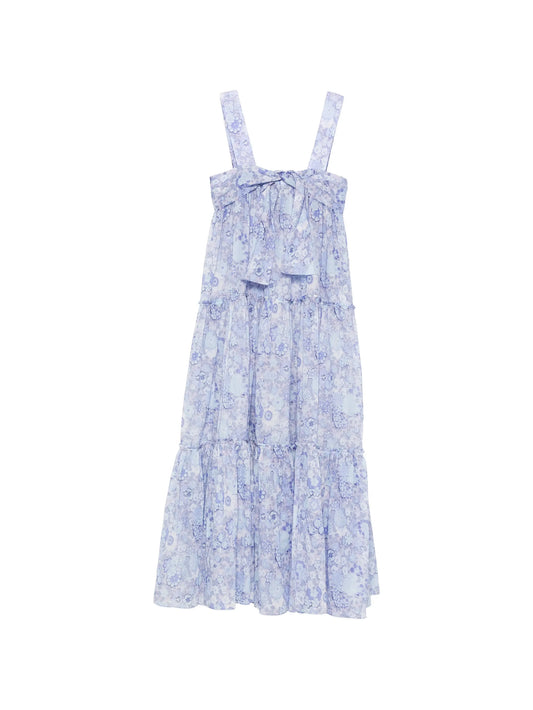 floral-print tiered maxi dress