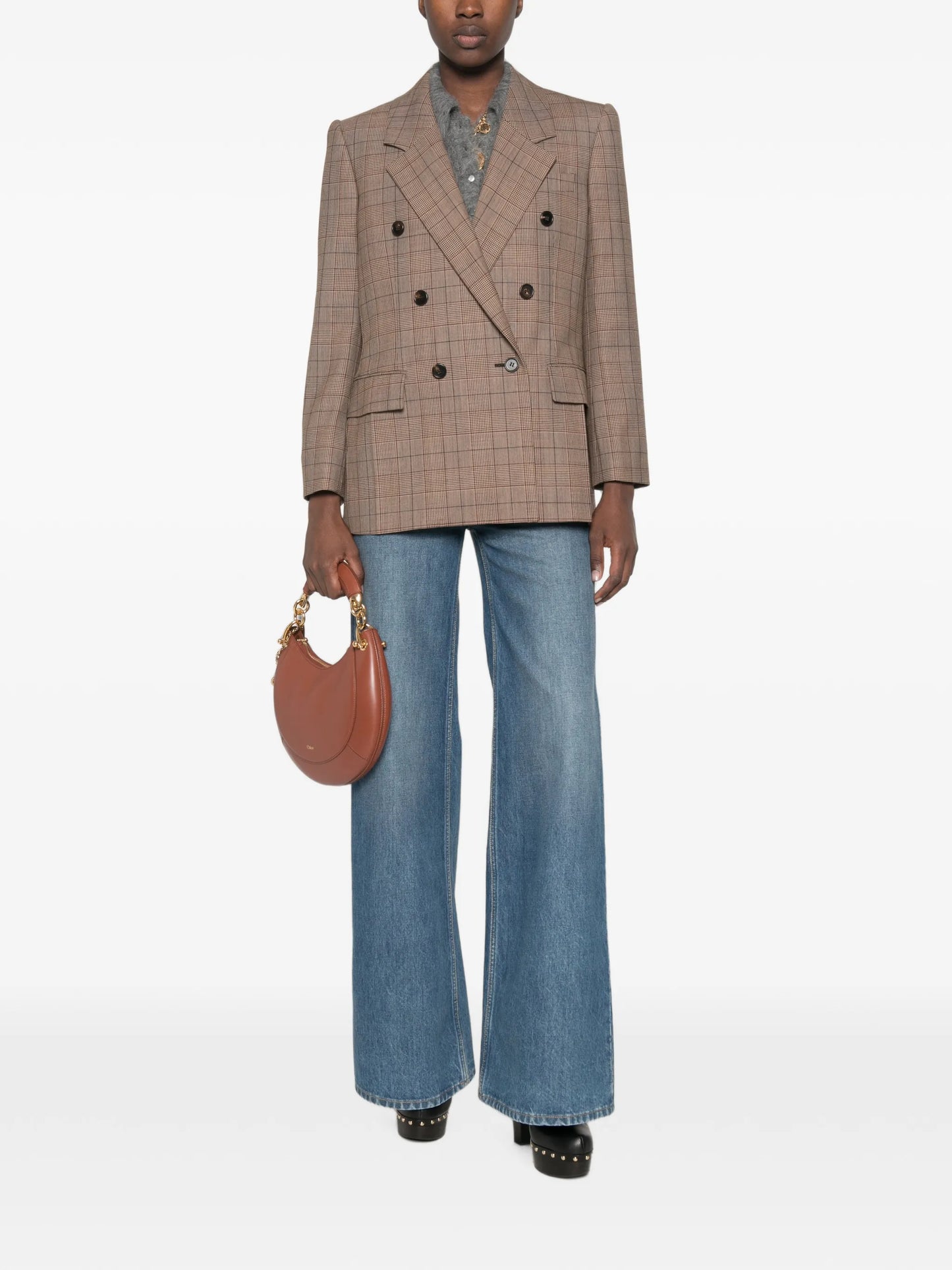 double-breasted check jacket