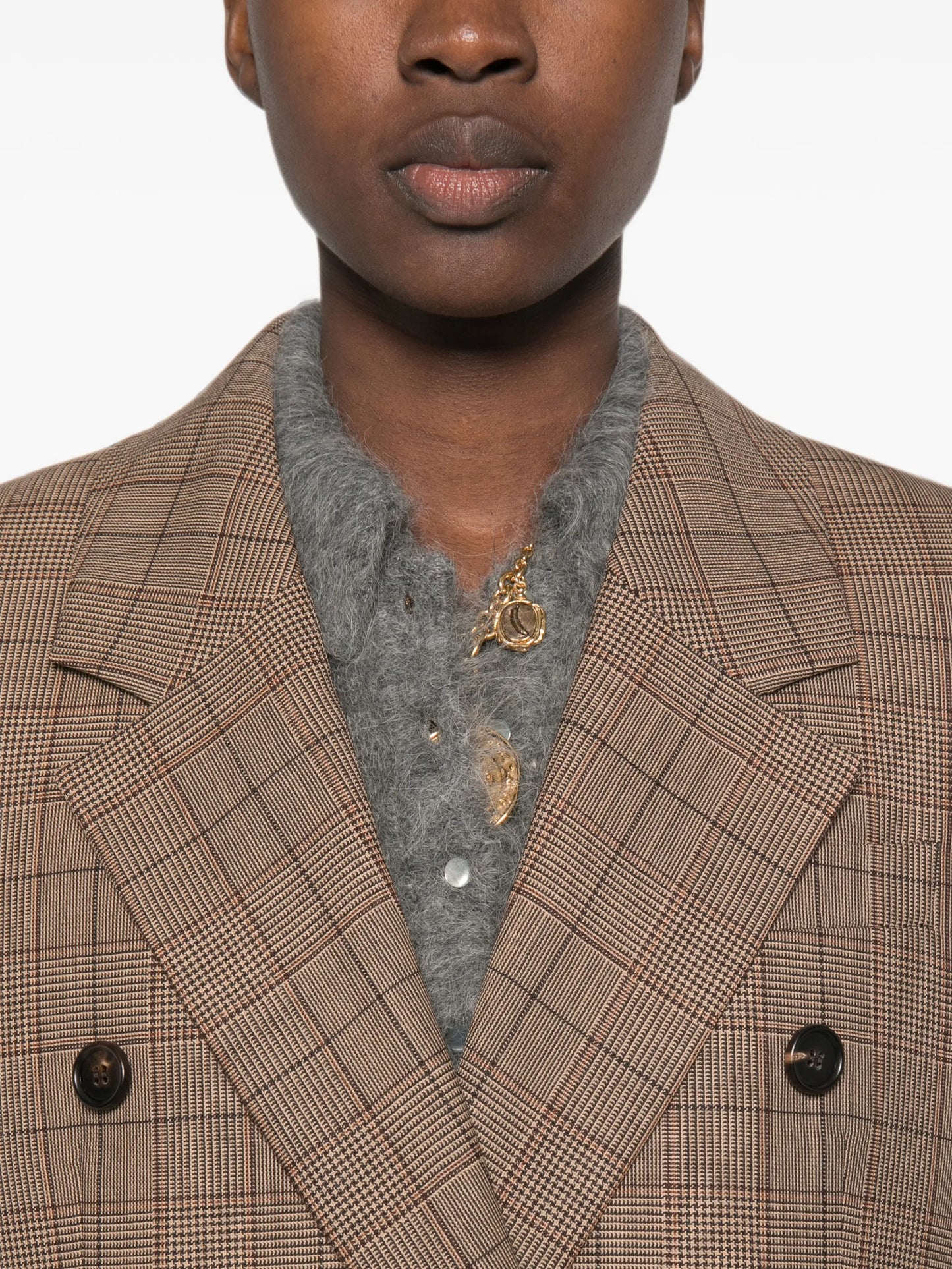 double-breasted check jacket