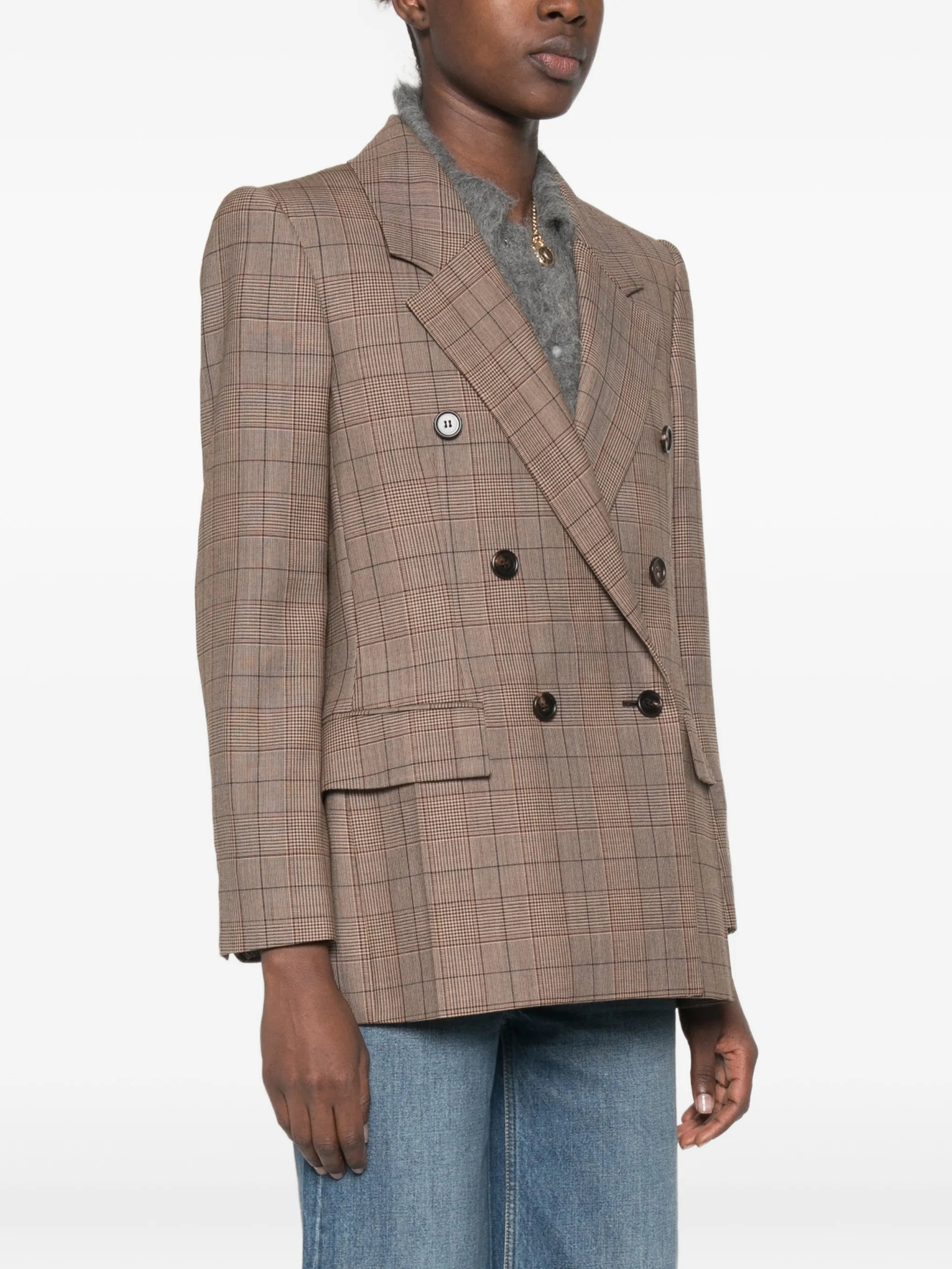 double-breasted check jacket