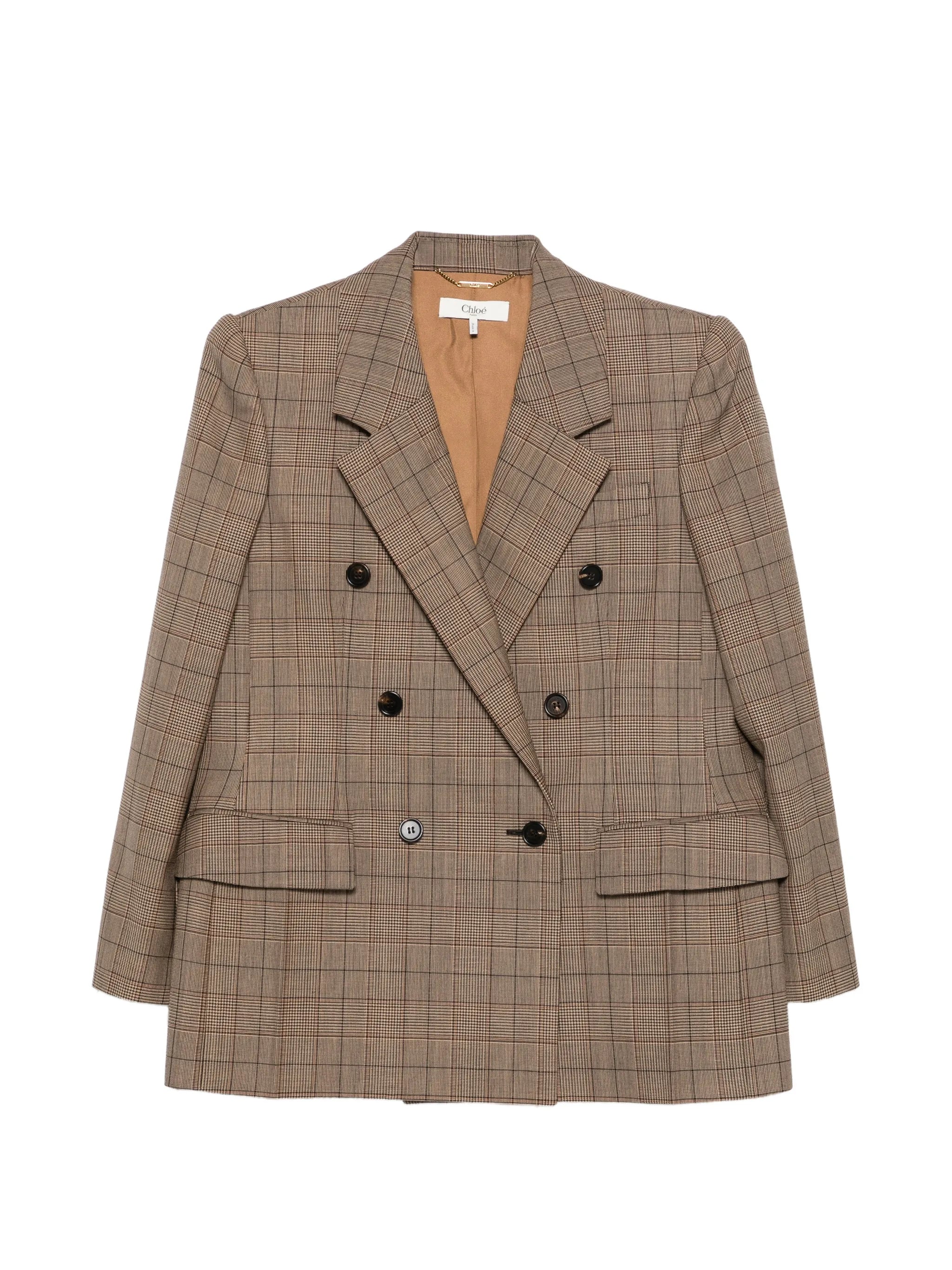 double-breasted check jacket