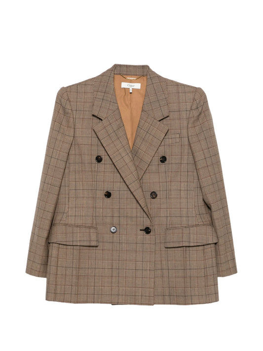 double-breasted check jacket