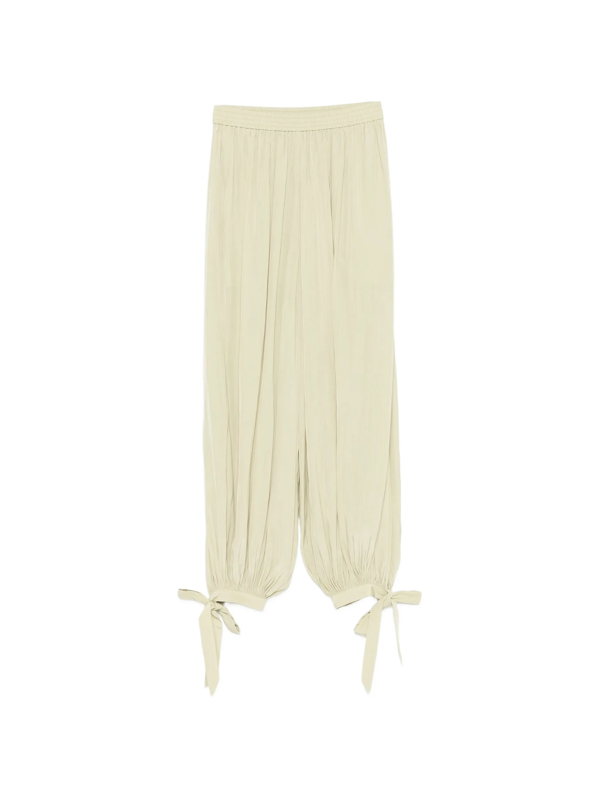 tie-cuff satin trousers