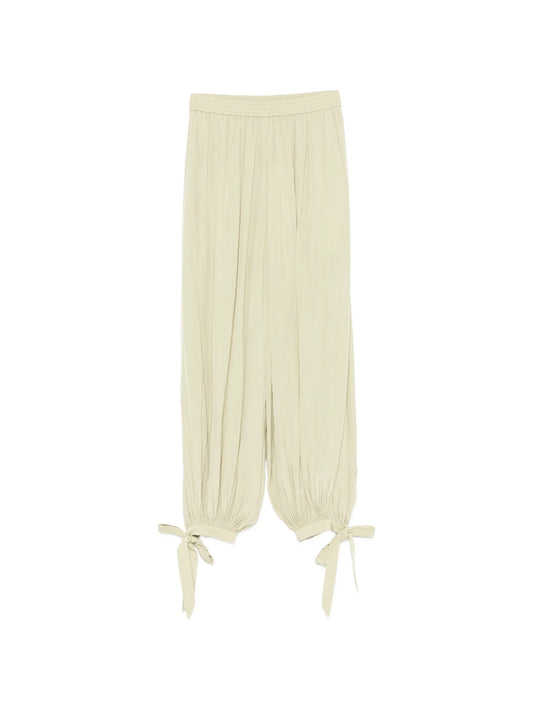 tie-cuff satin trousers