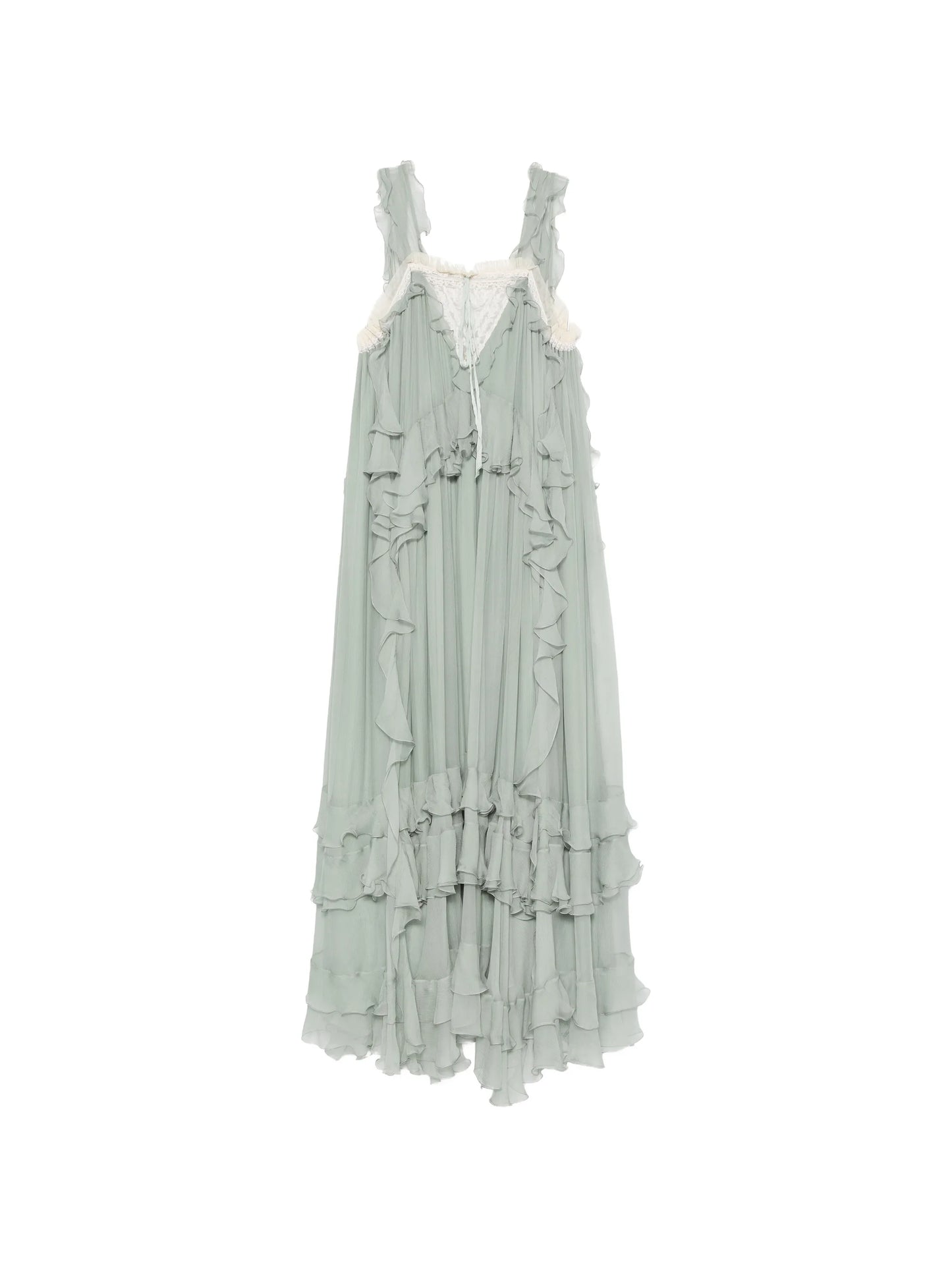 ruffled silk-mousseline maxi dress