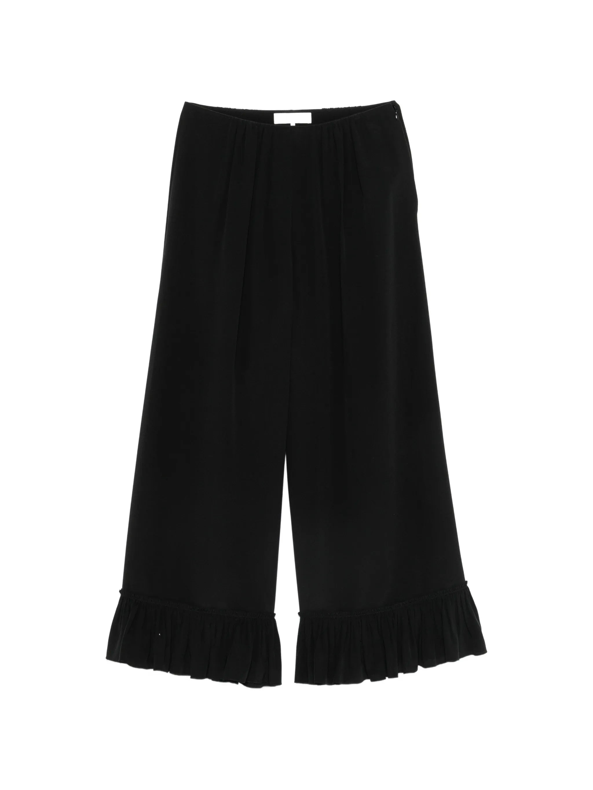 cropped fluid pants in crêpe de chine