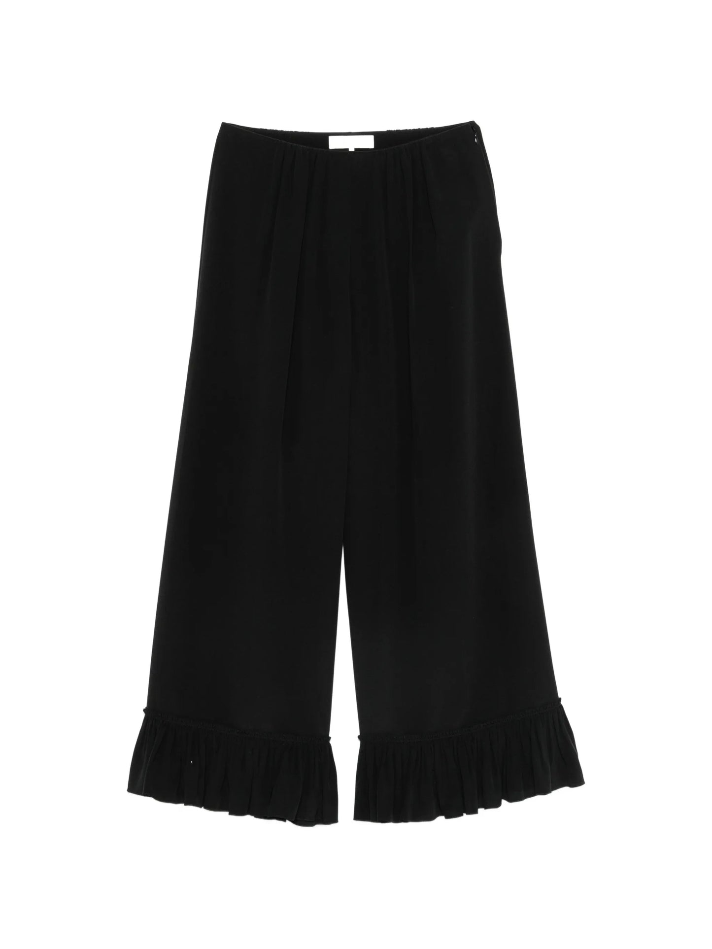 cropped fluid pants in crêpe de chine