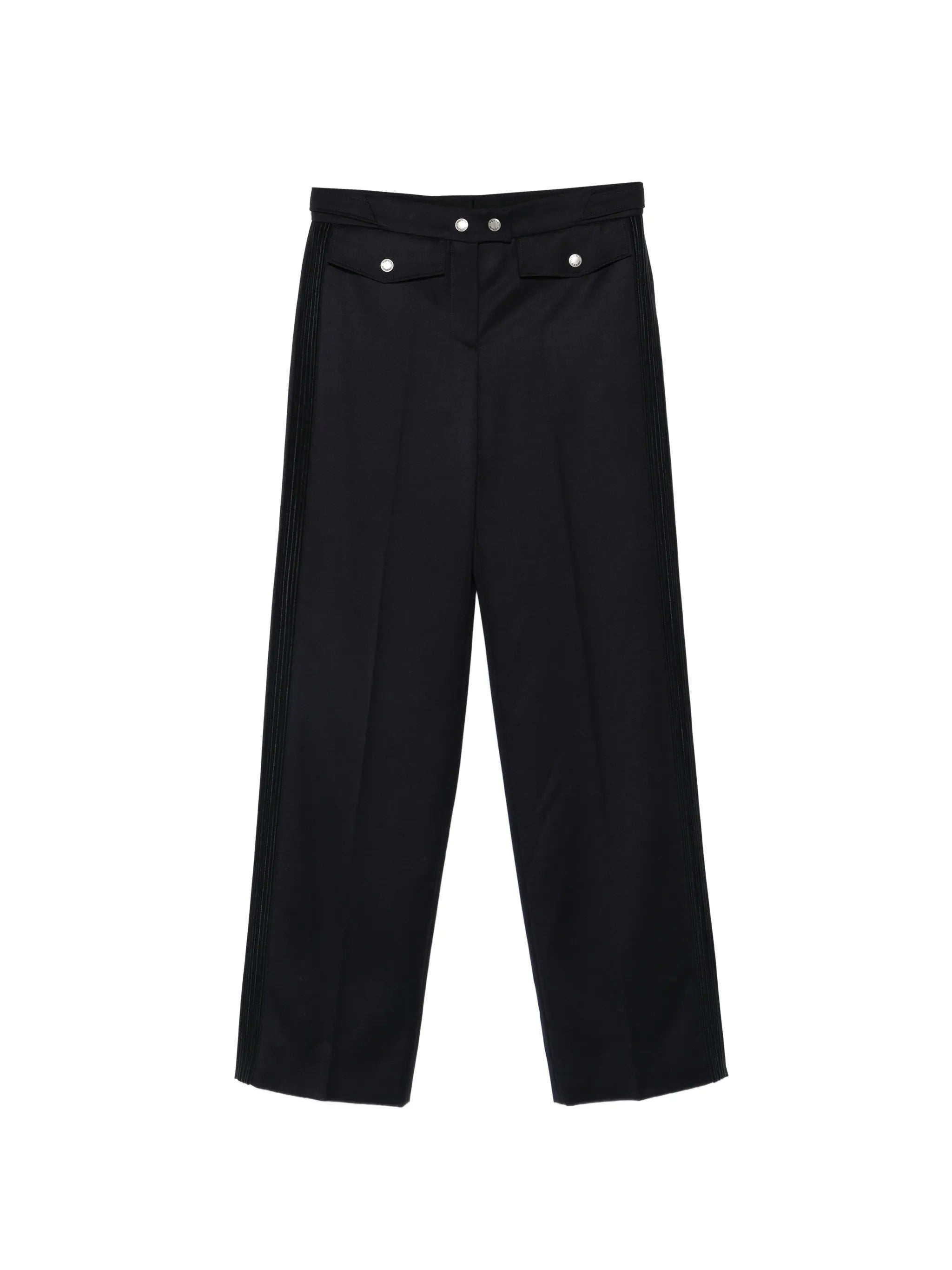 straight-leg buttoned trousers