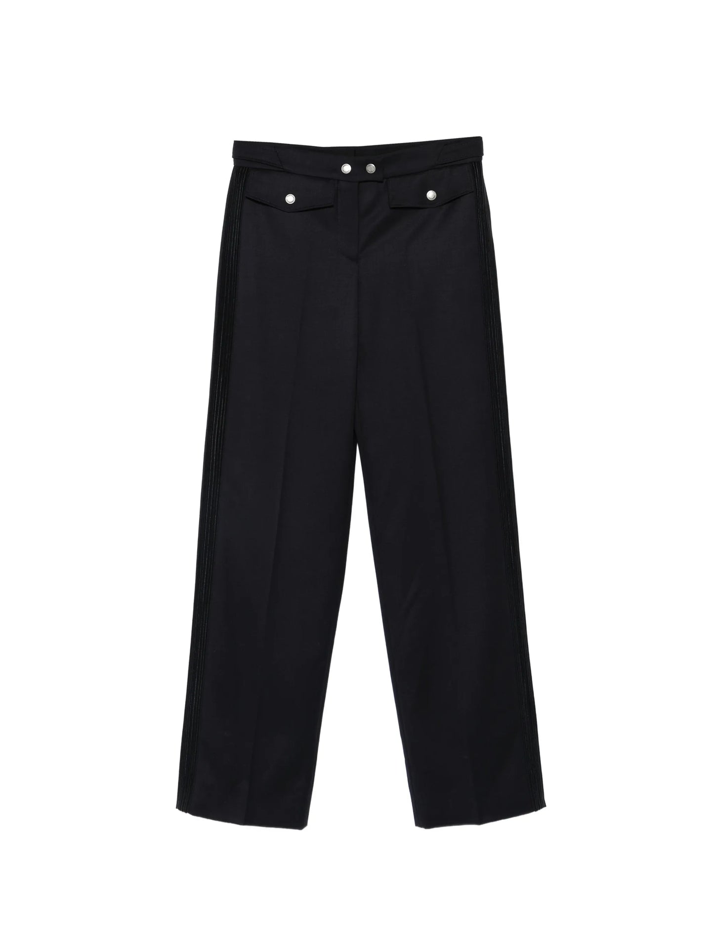 straight-leg buttoned trousers