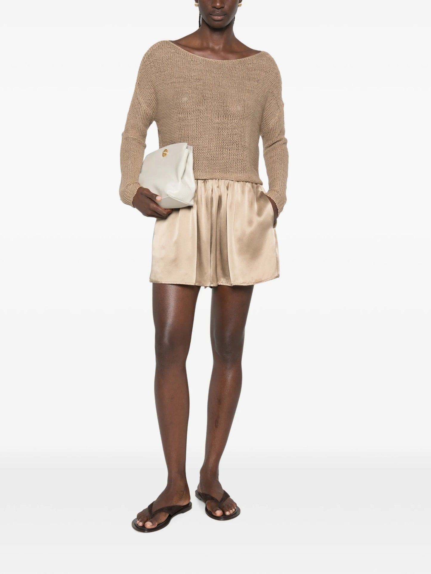 elasticated-waistband shorts