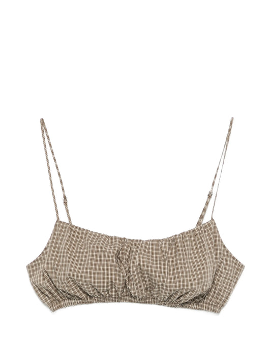 mini-plaid-pattern bralette