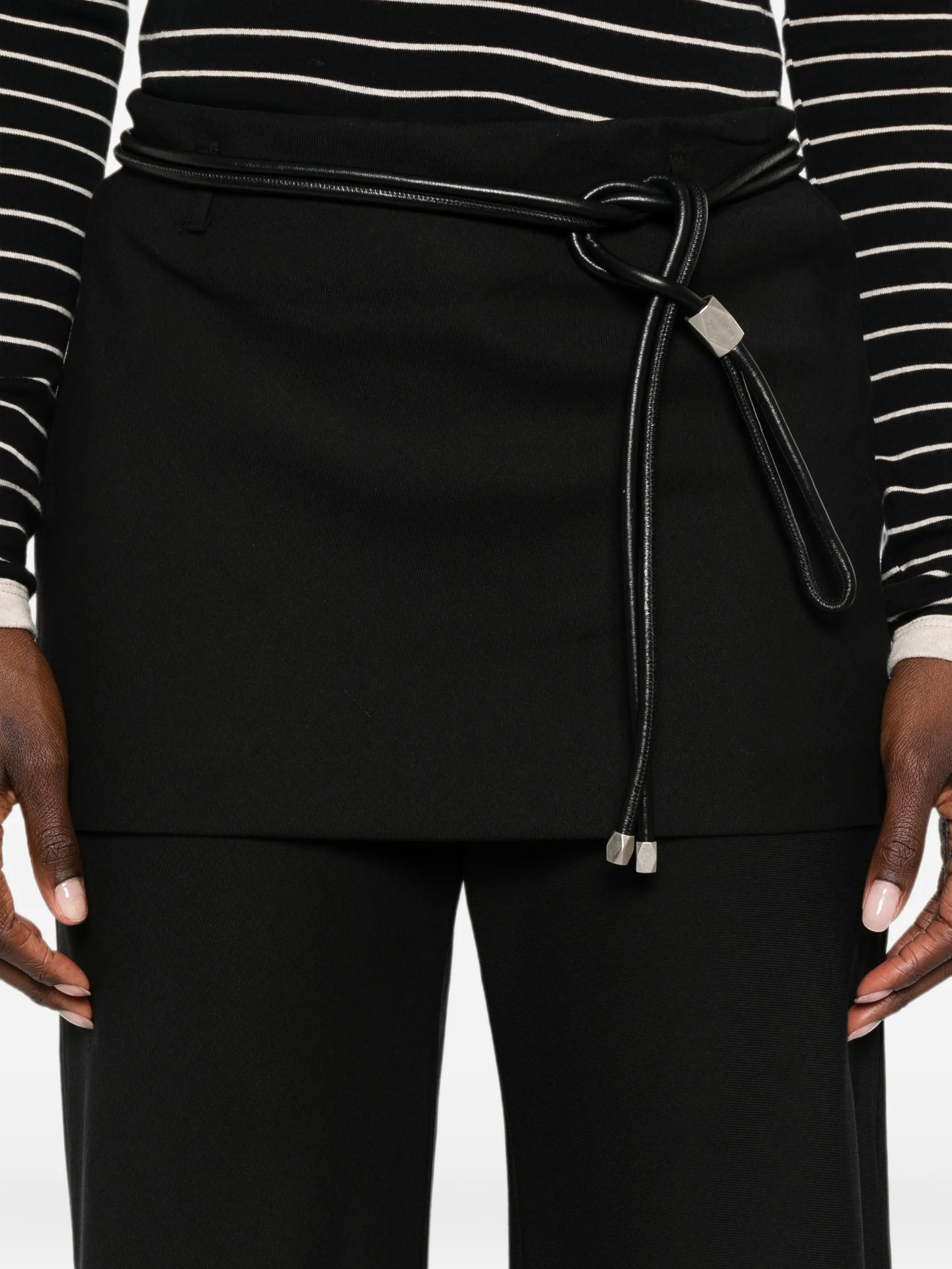 twill apron-style trousers