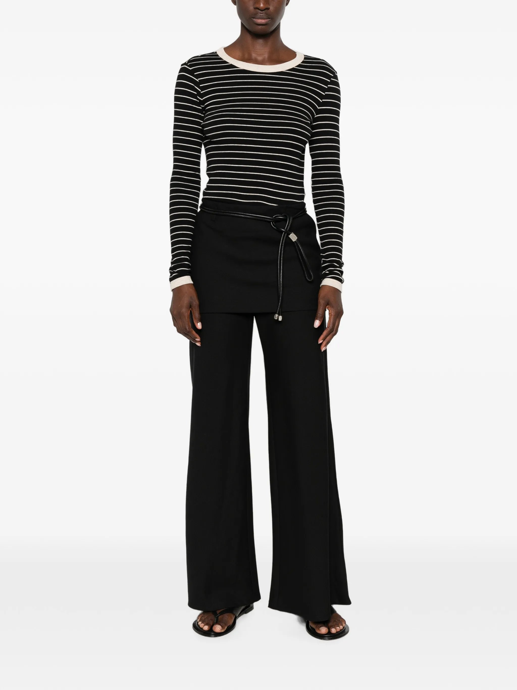 twill apron-style trousers