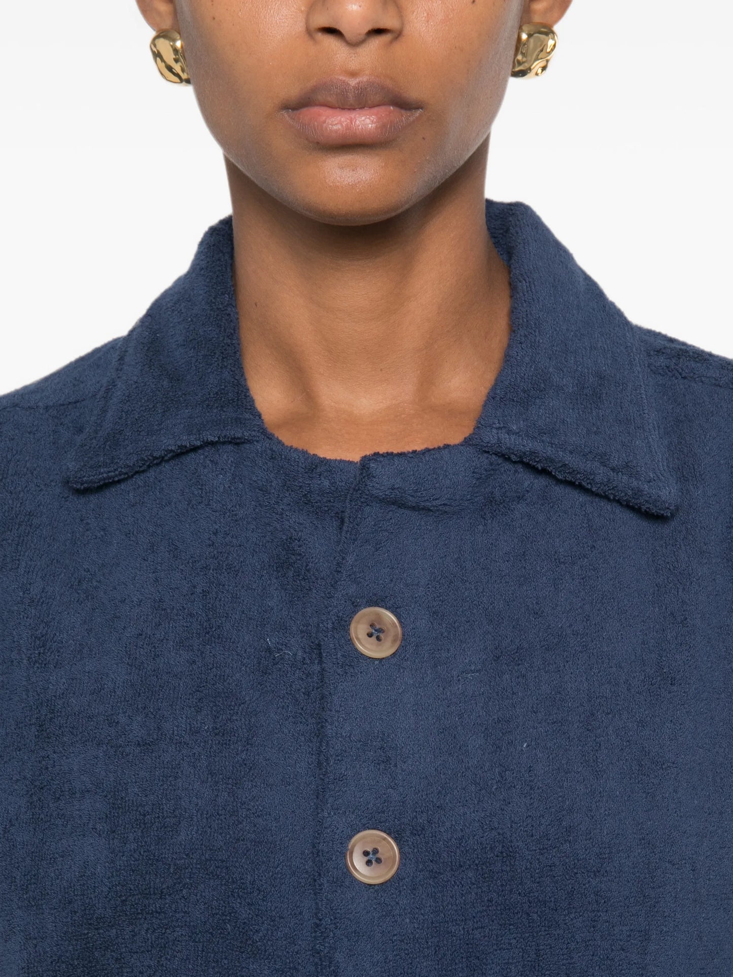 crochet-trim-detail shirt
