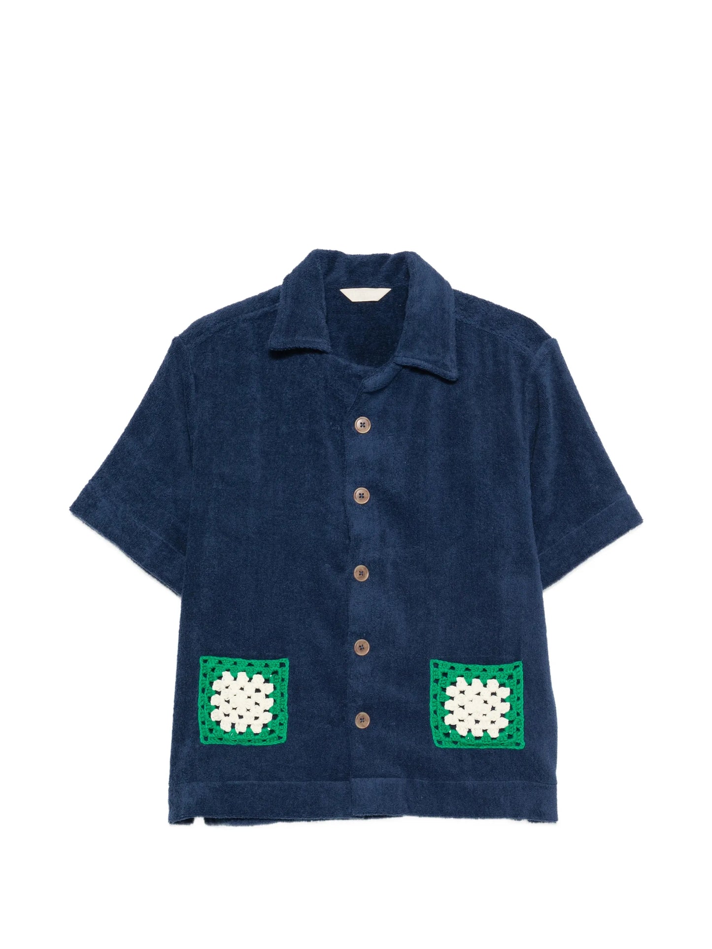 crochet-trim-detail shirt