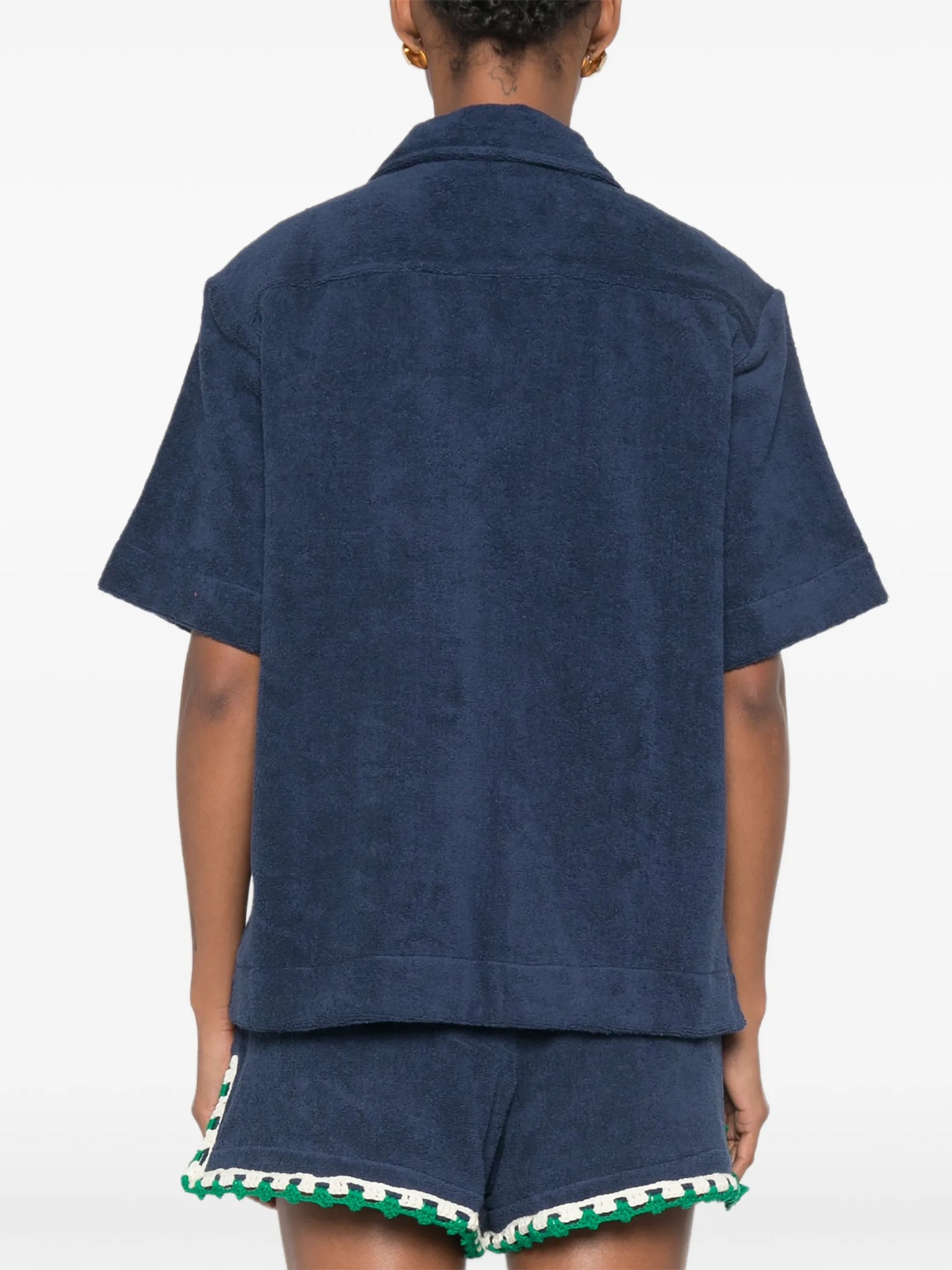 crochet-trim-detail shirt