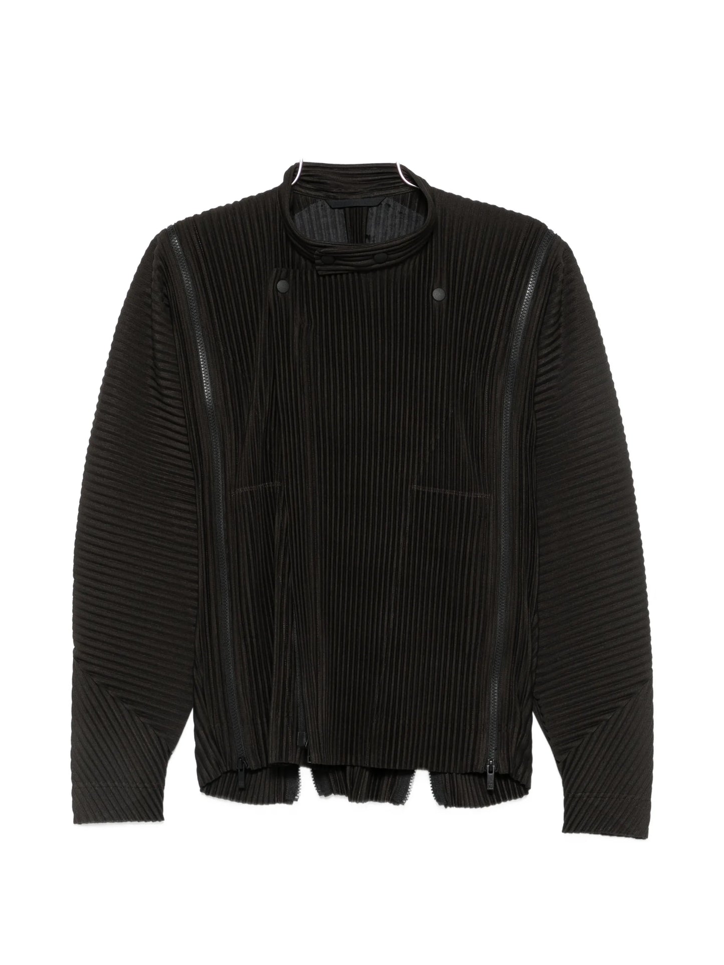 zip-detail pleated jacket