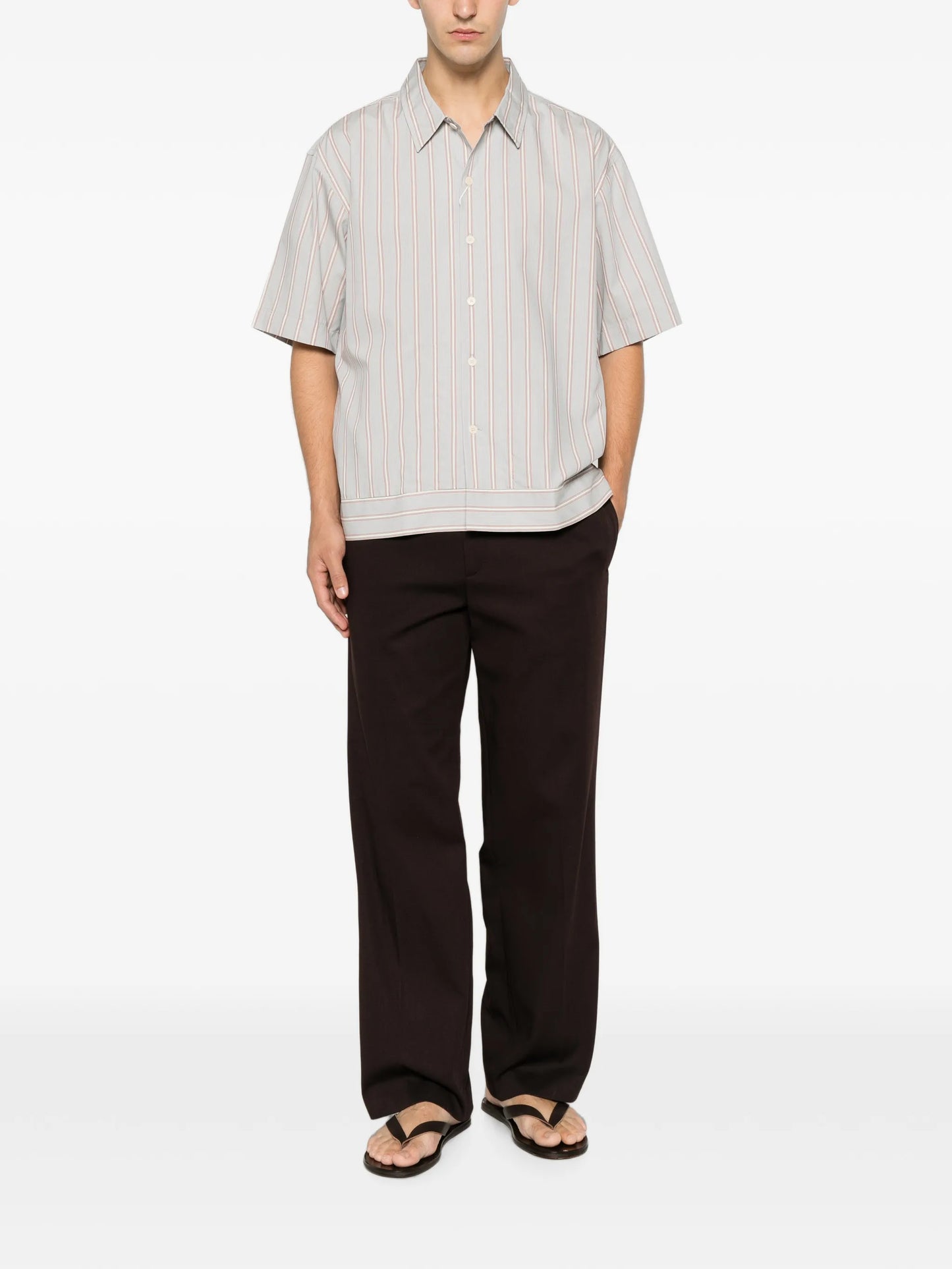 striped short-sleeve shirt