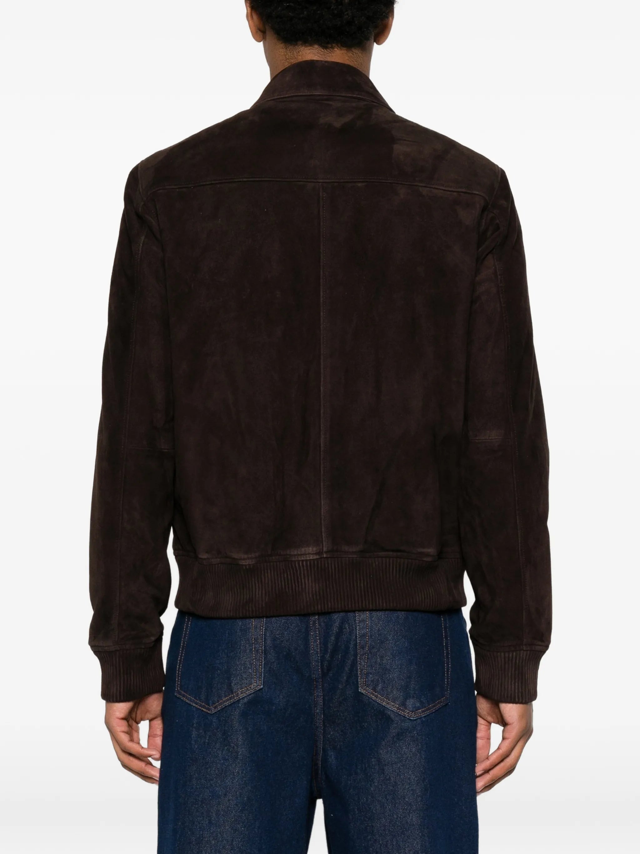 Owen zip-fastening leather jacket