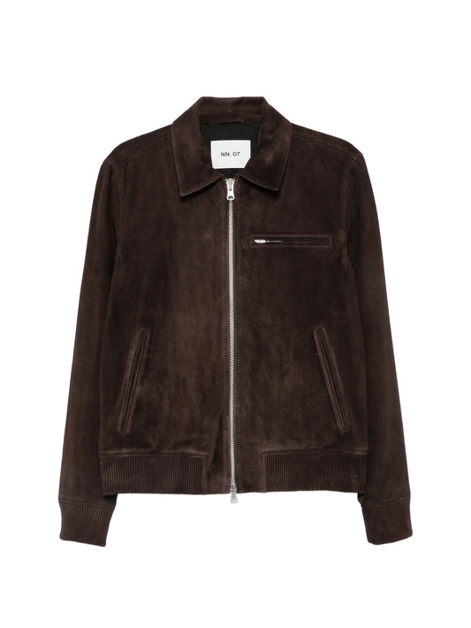 Owen zip-fastening leather jacket