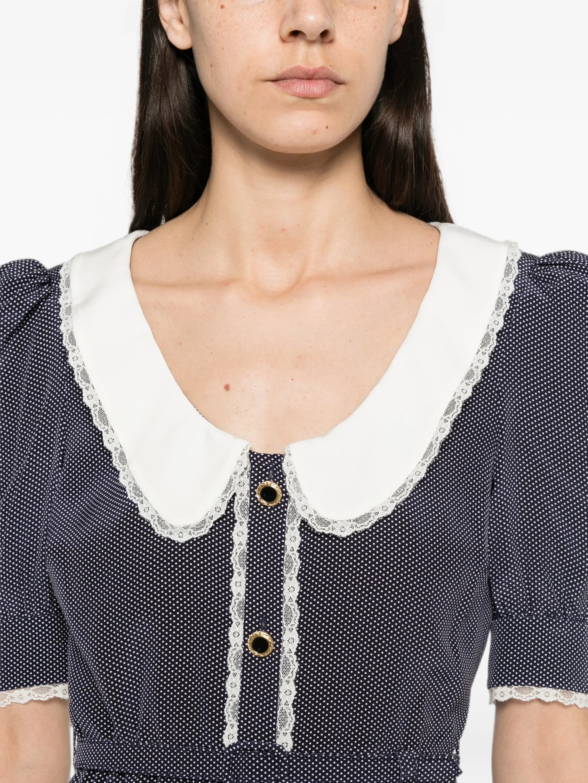 polka-dot midi dress