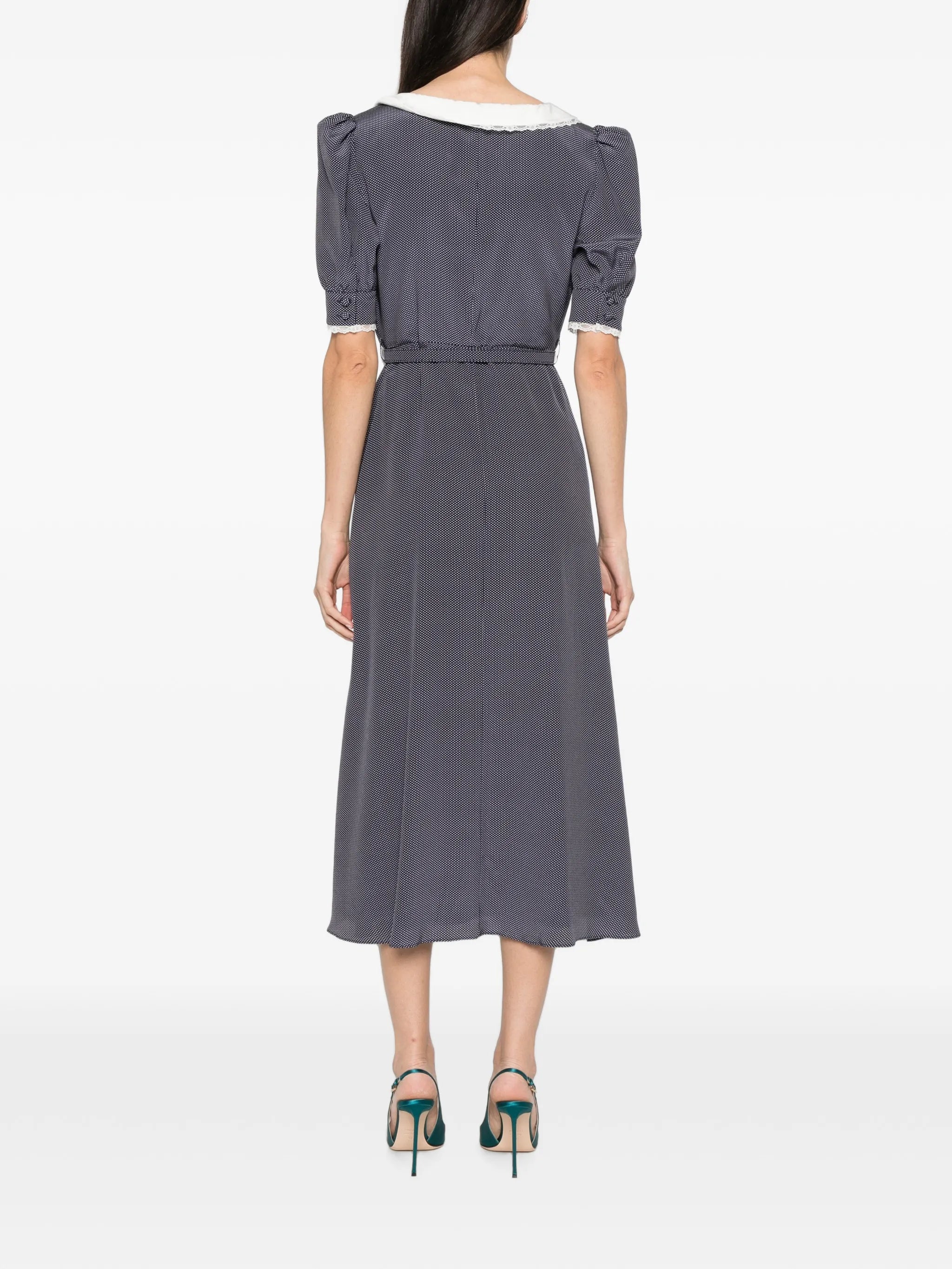polka-dot midi dress