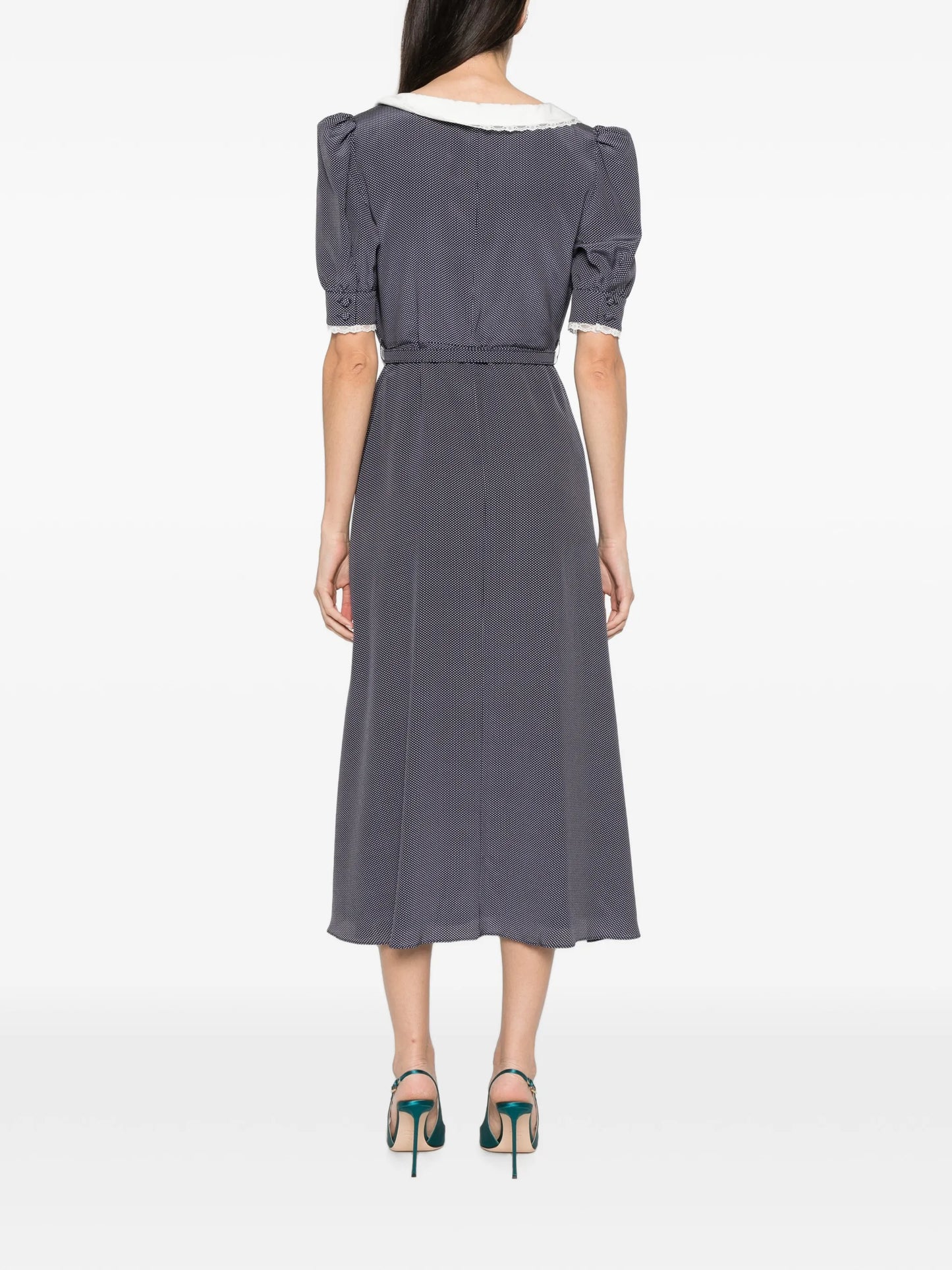 polka-dot midi dress