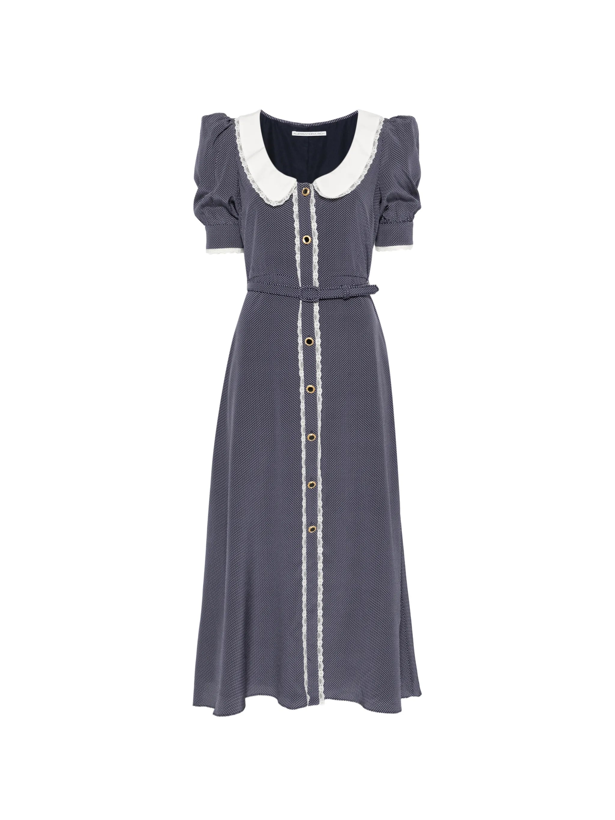polka-dot midi dress