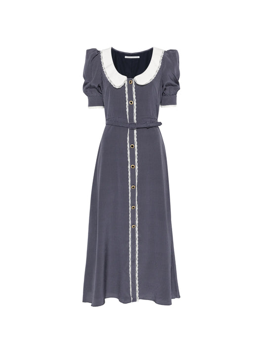 polka-dot midi dress