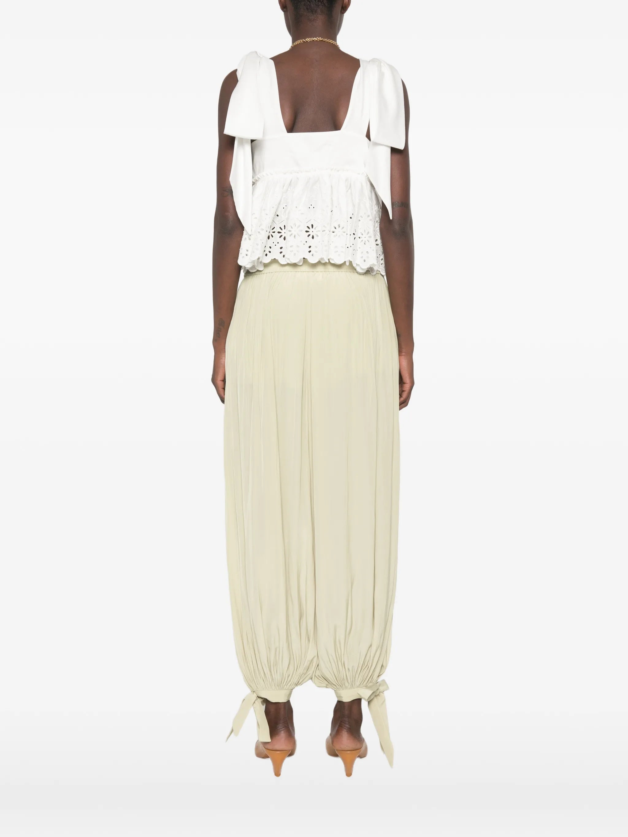 broderie-anglaise bow-detail top