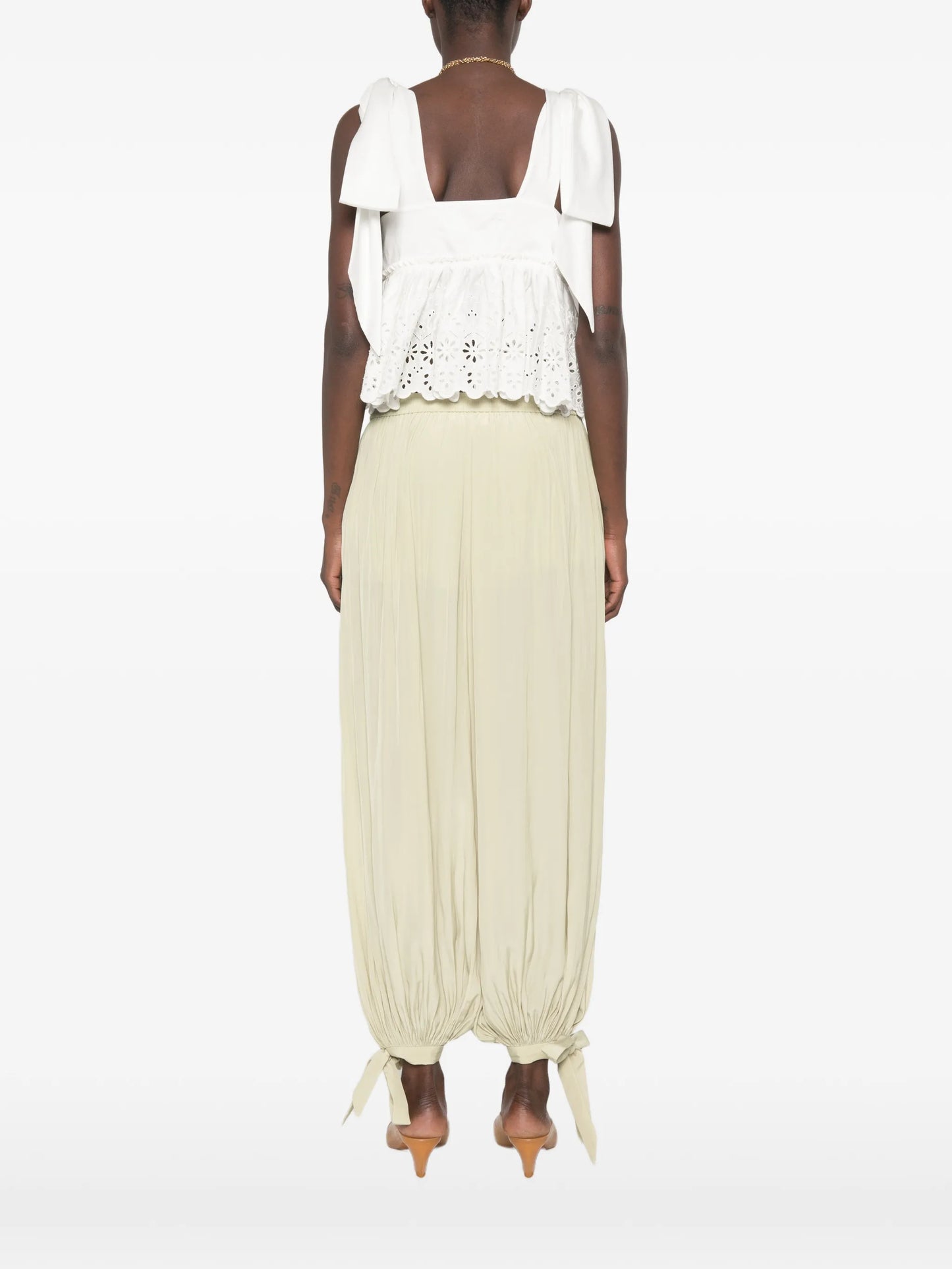broderie-anglaise bow-detail top