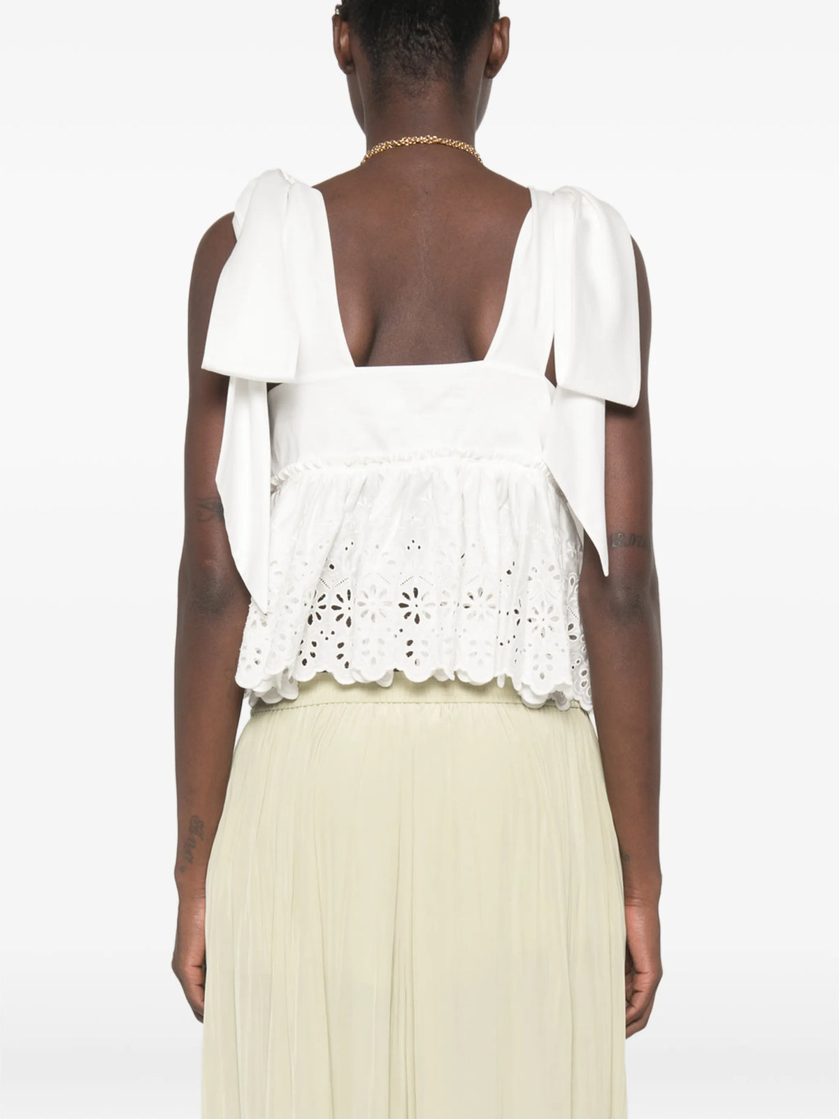 broderie-anglaise bow-detail top